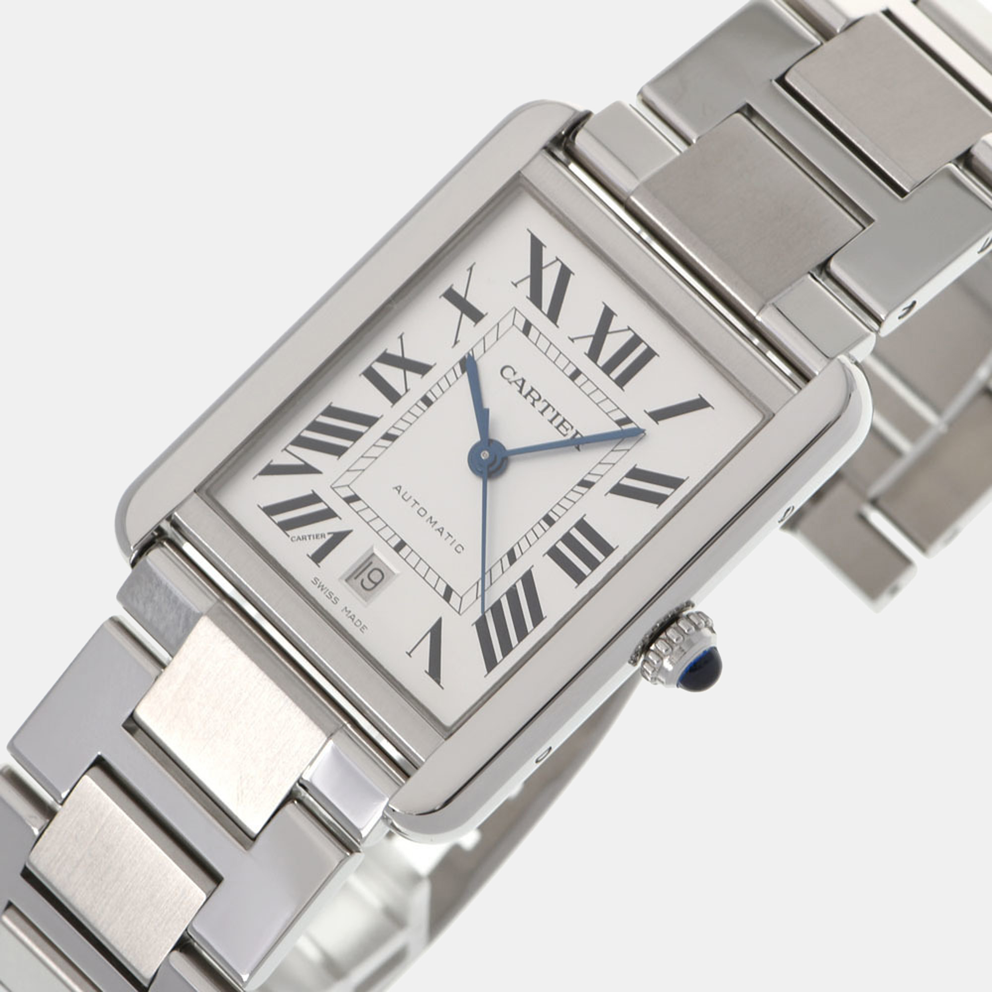 

Cartier Silver Stainless Steel Tank Solo W5200028 Automatic Men's Wristwatch 31 mm