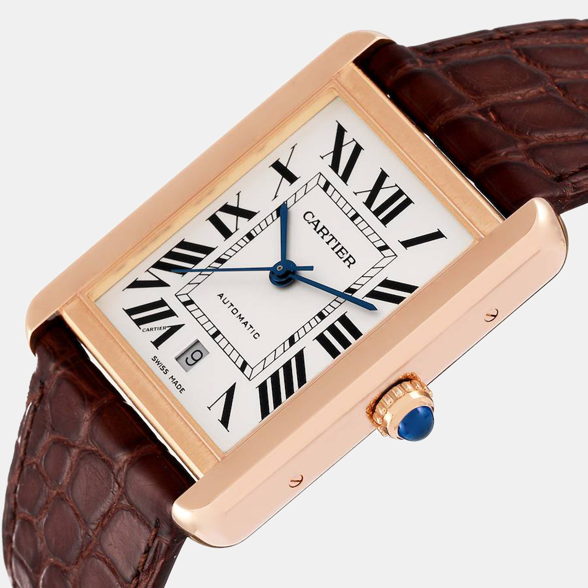 

Cartier Silver 18k Rose Gold And Stainless Steel Tank Solo W5200026 Automatic Men's Wristwatch 31 mm