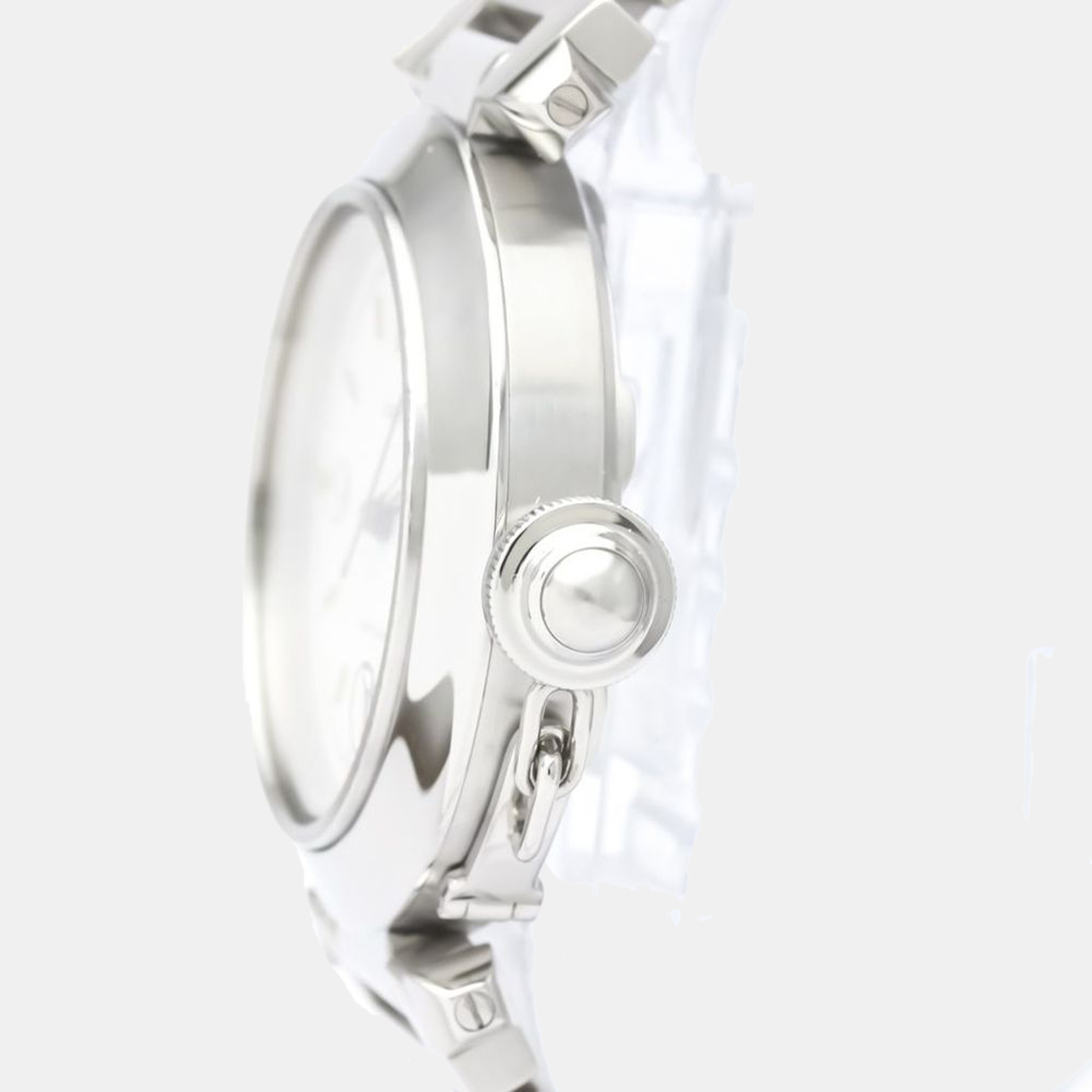 

Cartier White Stainless Steel Pasha C de Cartier W31015M7 Automatic Men's Wristwatch 35 mm