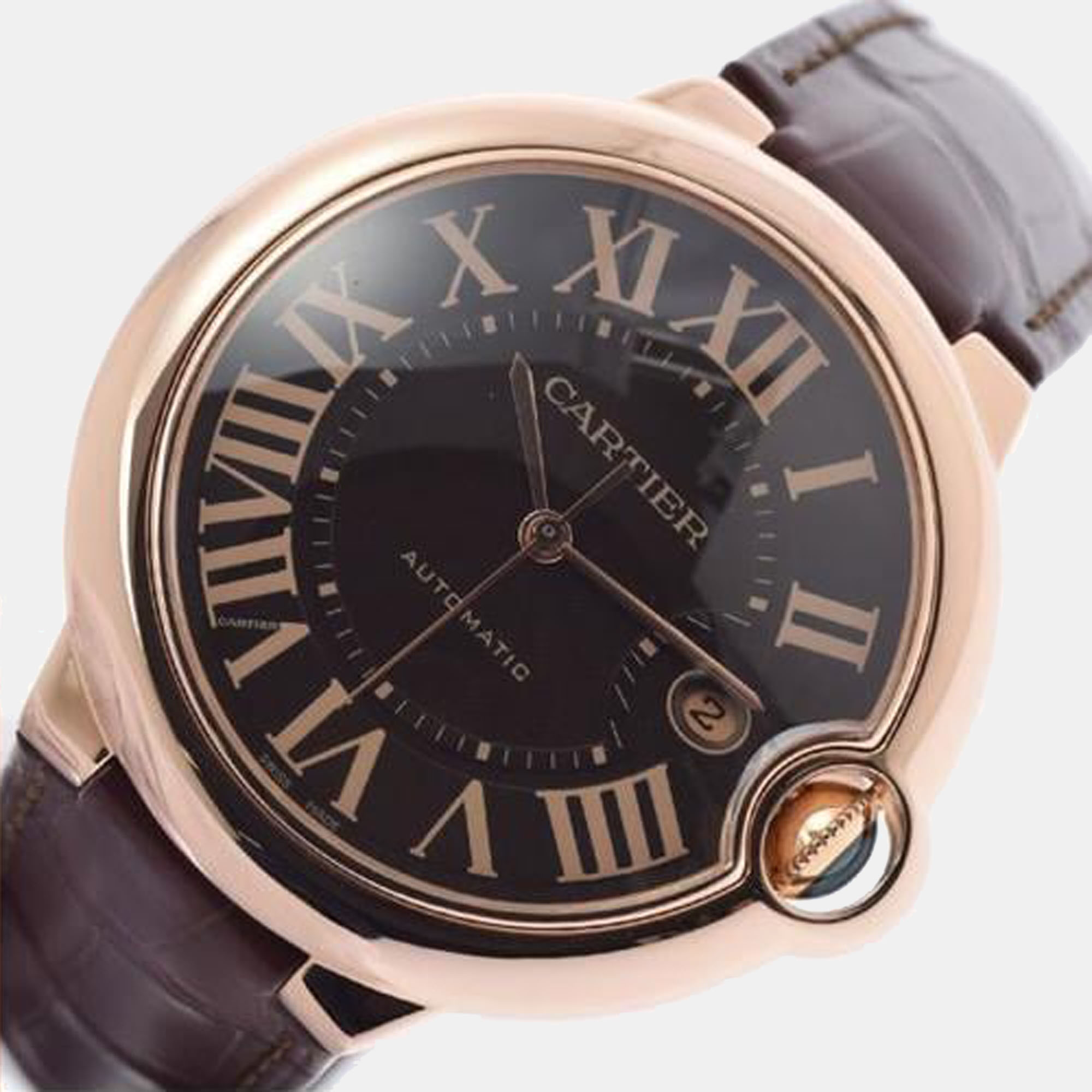 

Cartier Brown 18k Rose Gold Ballon Bleu W6920037 Automatic Men's Wristwatch 42 mm
