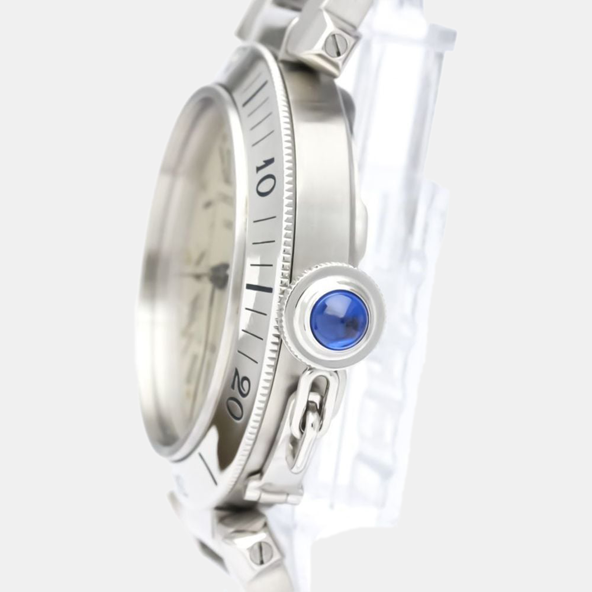 

Cartier Silver Stainless Steel Pasha de Cartier W3100255 Automatic Men's Wristwatch 35 mm