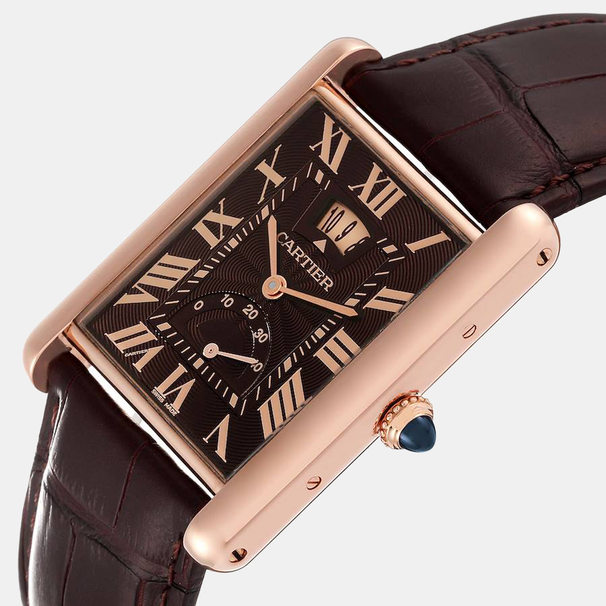 

Cartier Brown 18k Rose Gold Tank Louis W1560002 Manual Winding Men's Wristwatch 29 mm