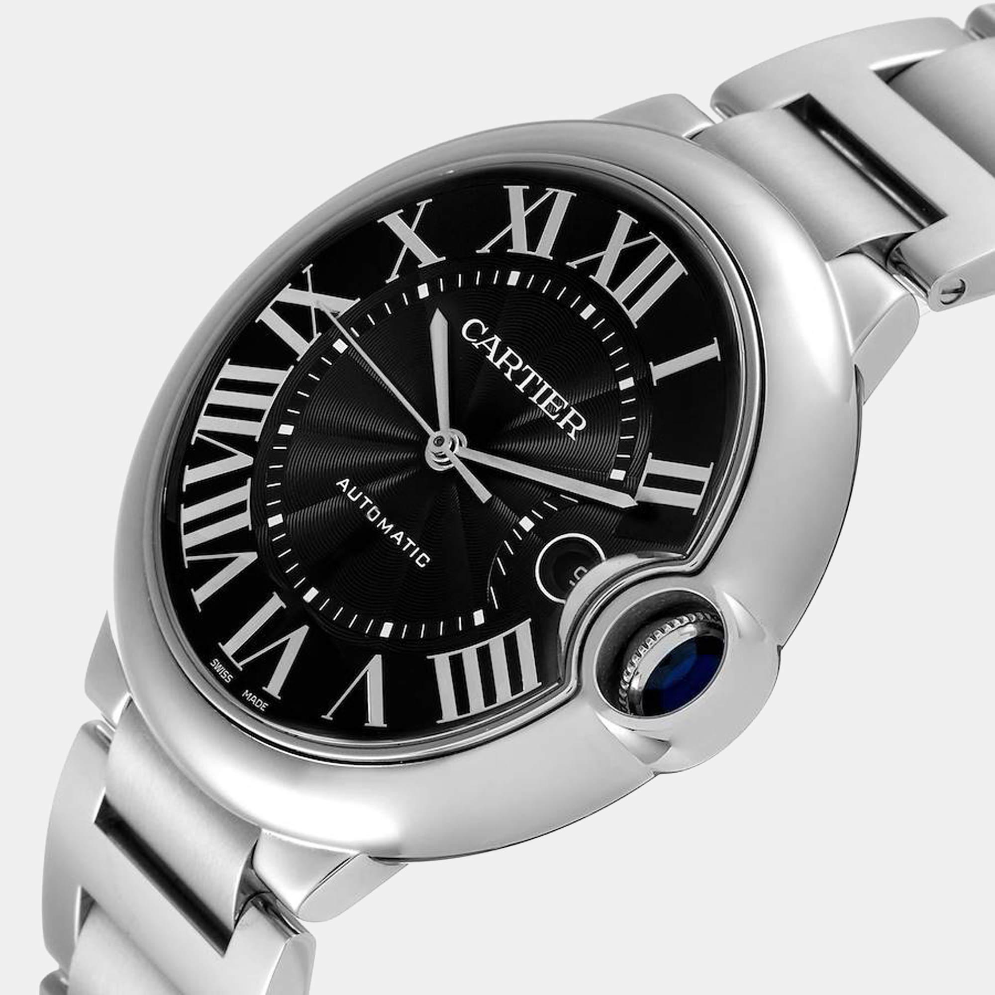 

Cartier Black Stainless Steel Ballon Bleu W6920042 Automatic Men's Wristwatch 42 mm