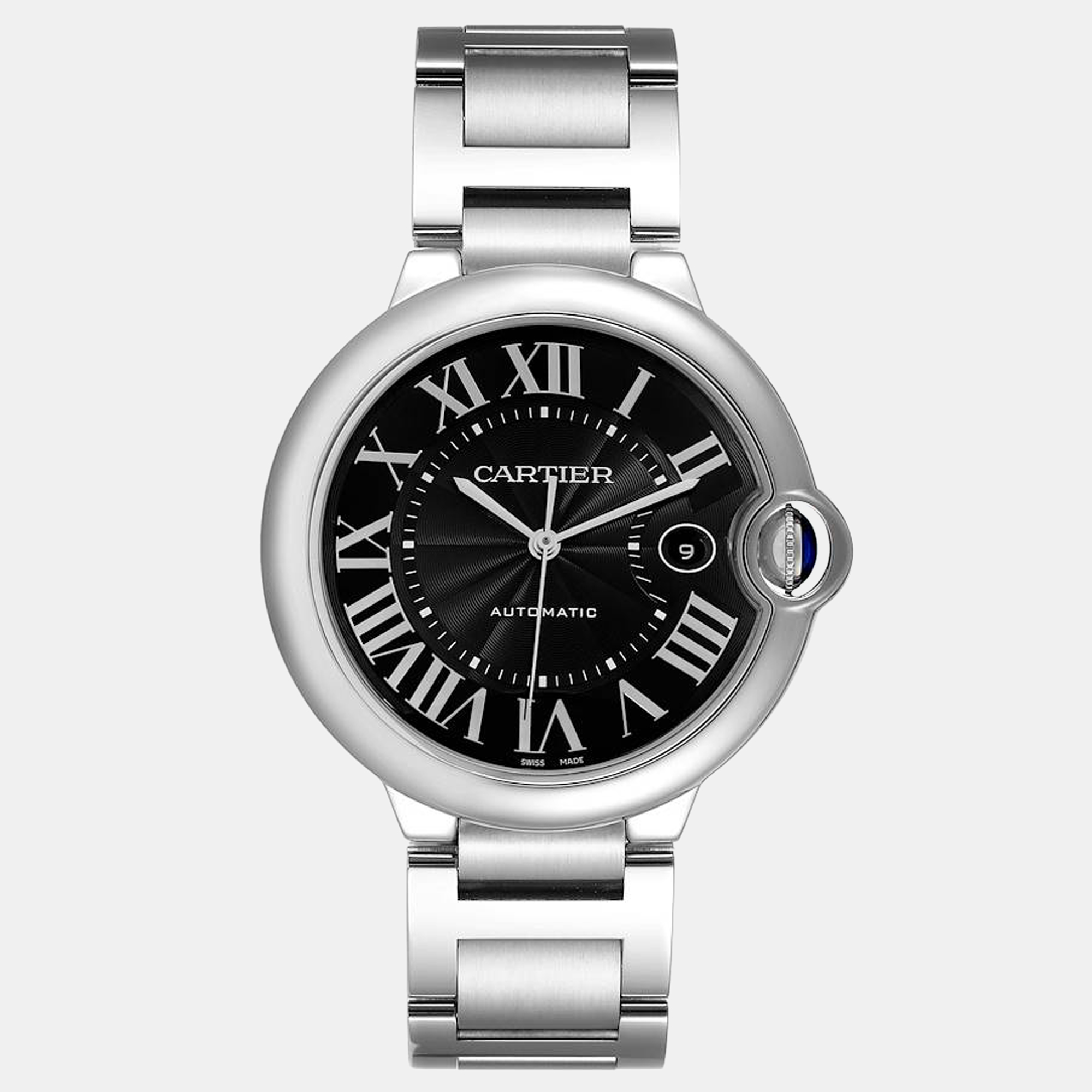 Pre-owned Cartier Black Stainless Steel Ballon Bleu W6920042 Automatic Men's Wristwatch 42 Mm