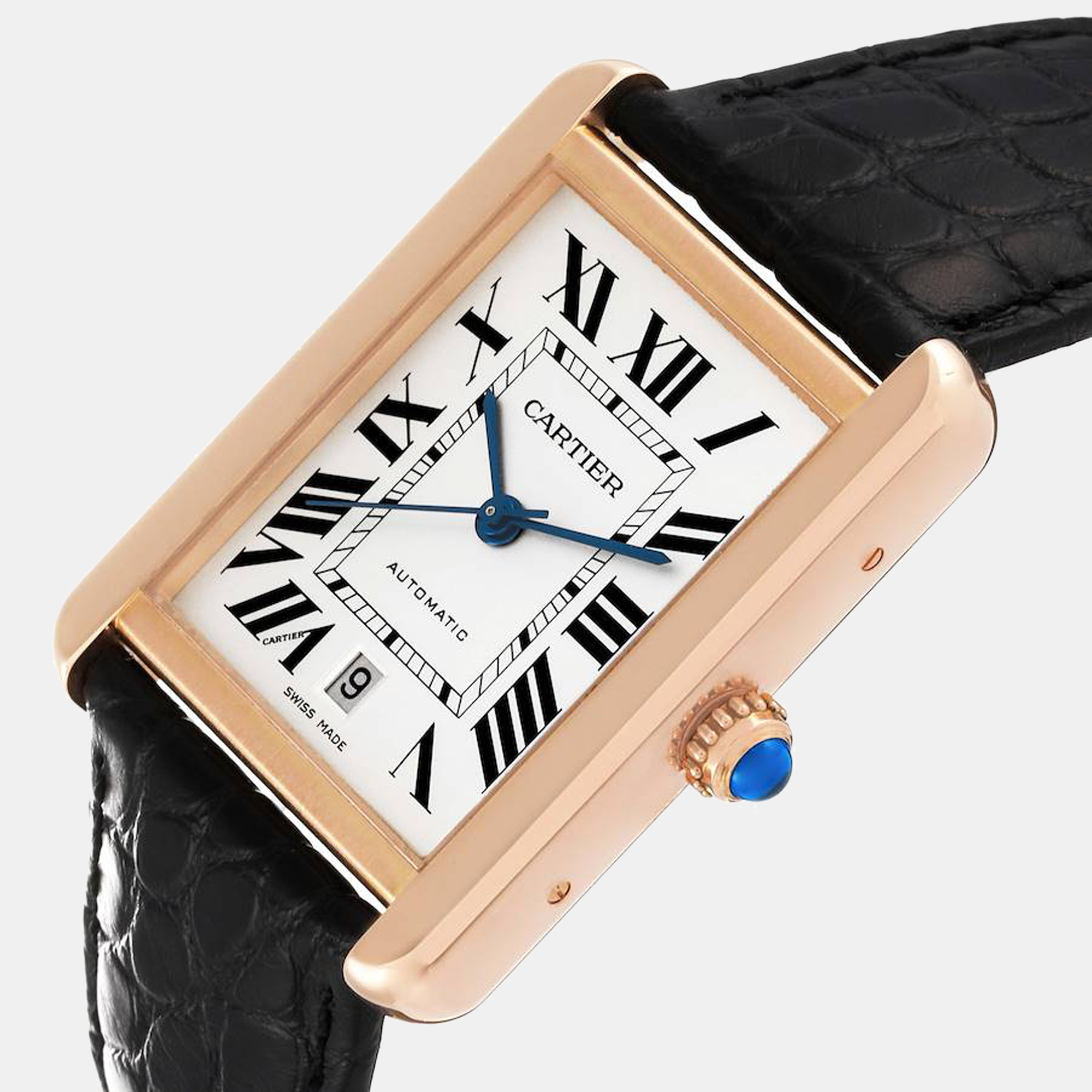 

Cartier Silver 18k Rose Gold And Stainless Steel Tank Solo W5200026 Automatic Men's Wristwatch 31 mm