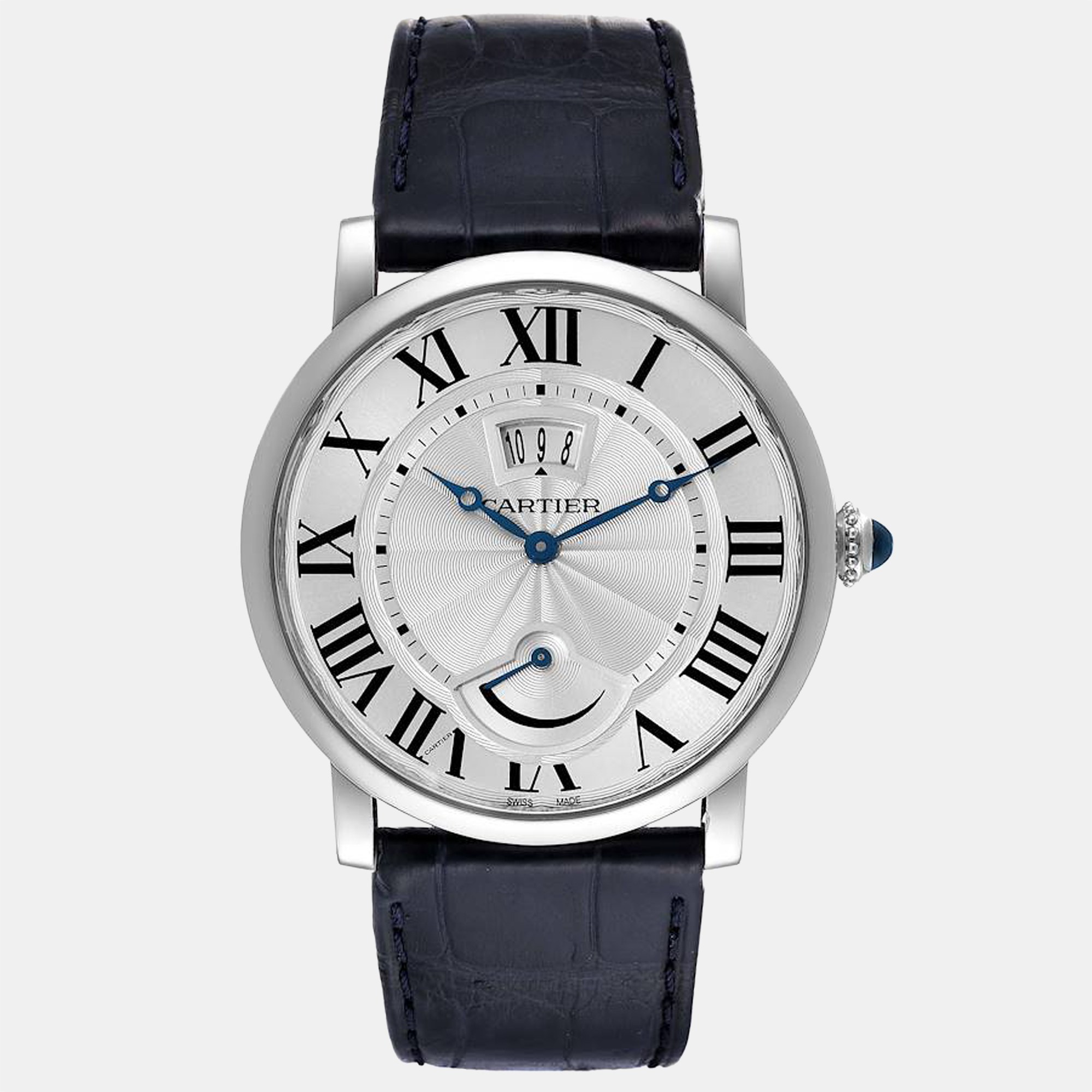 Pre-owned Cartier W1556369 Manual Winding Men's Wristwatch 40 Mm In Silver