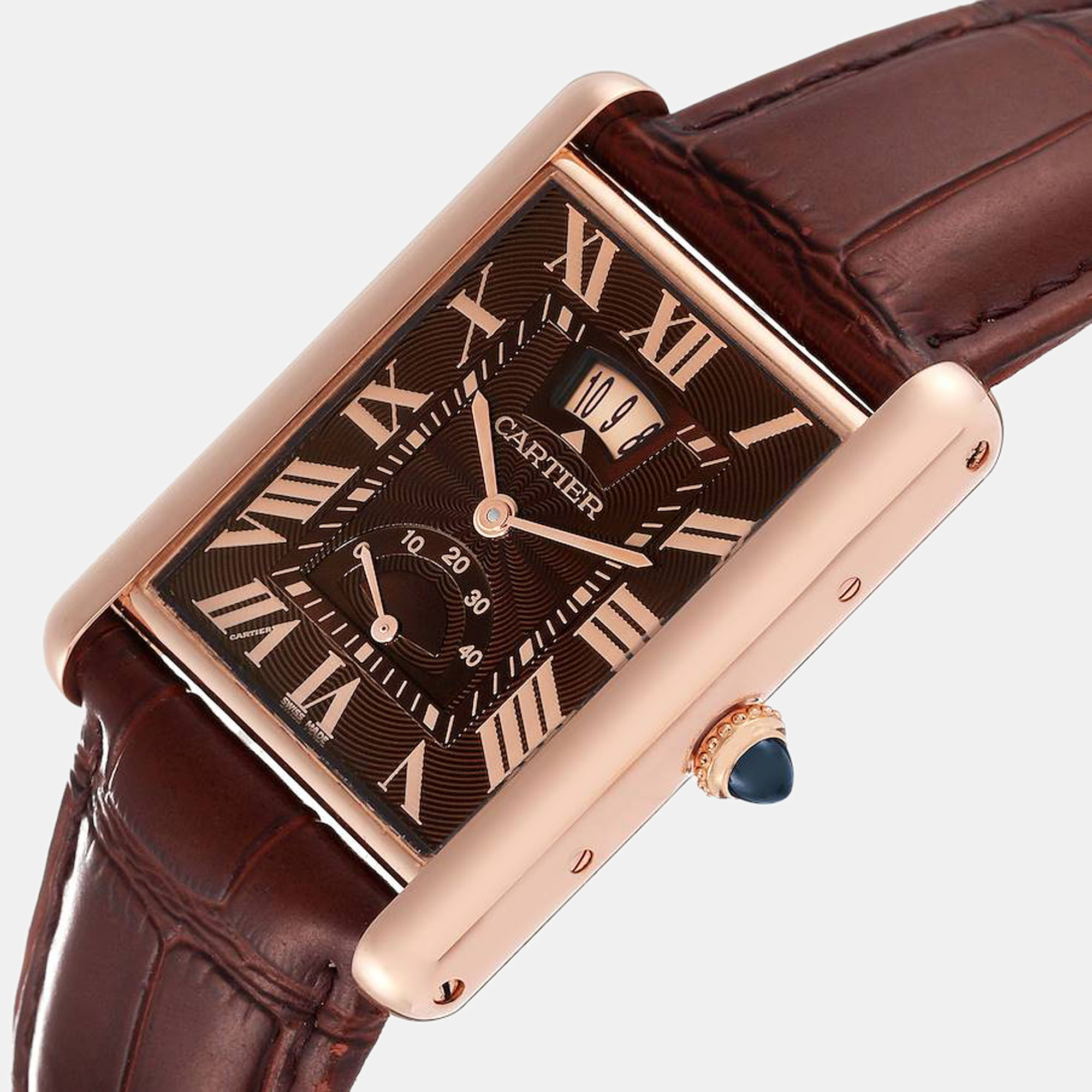 

Cartier Brown 18k Rose Gold Tank Louis W1560002 Manual Winding Men's Wristwatch 30 mm