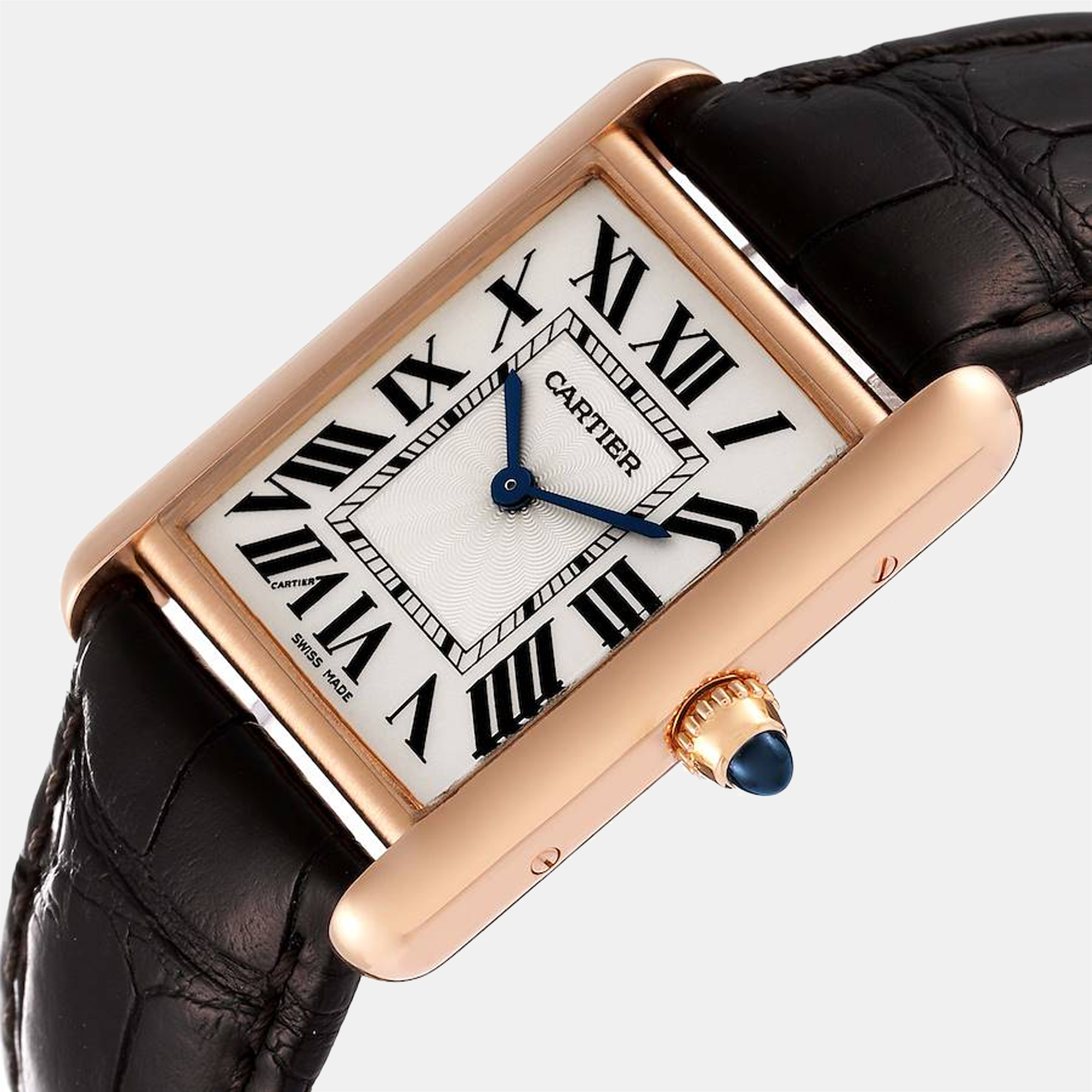 

Cartier Silver 18K Rose Gold Tank Louis WGTA0011 Men's Wristwatch 25 mm