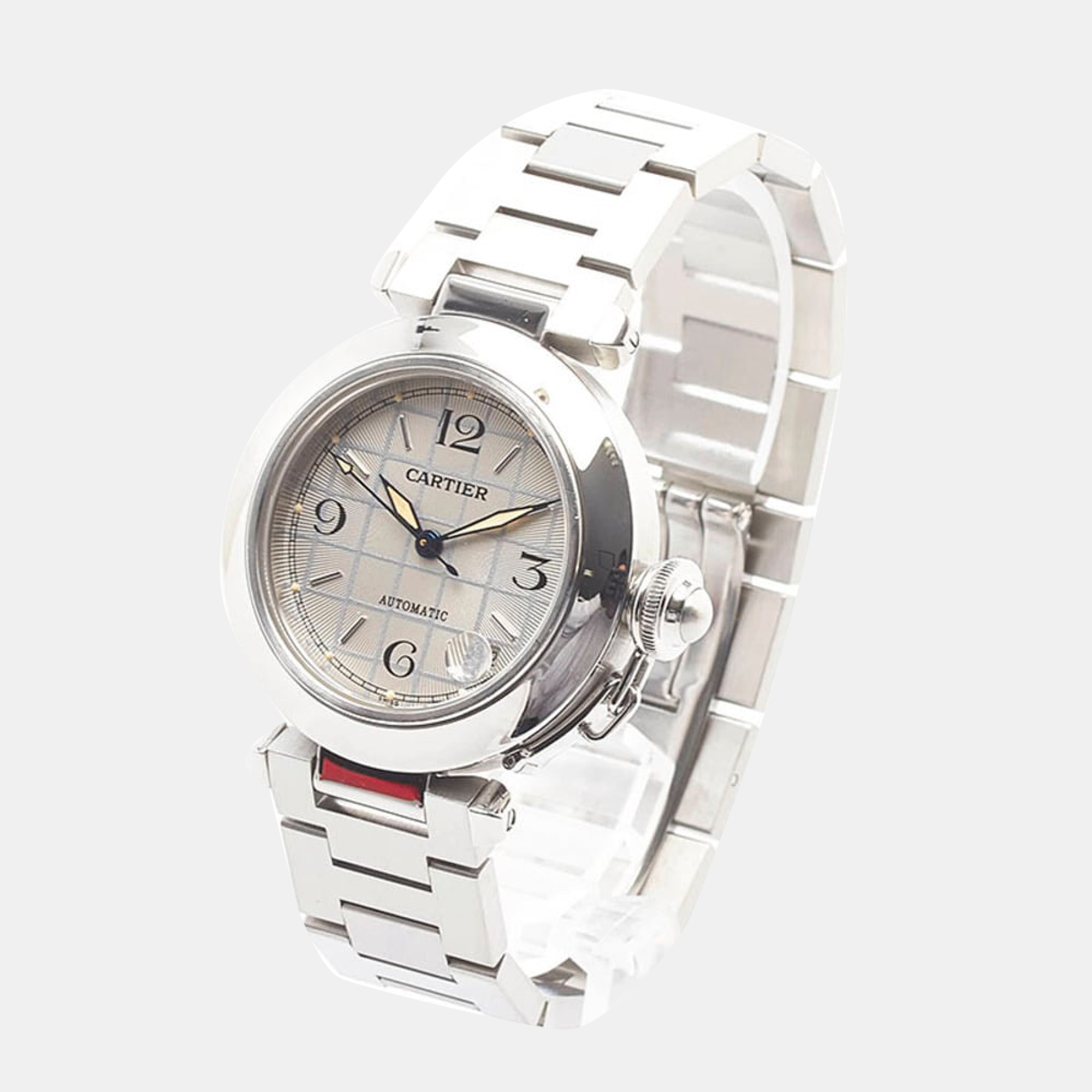 

Cartier Silver Stainless Steel Pasha C W3106099 Automatic Men's Wristwatch 35 mm