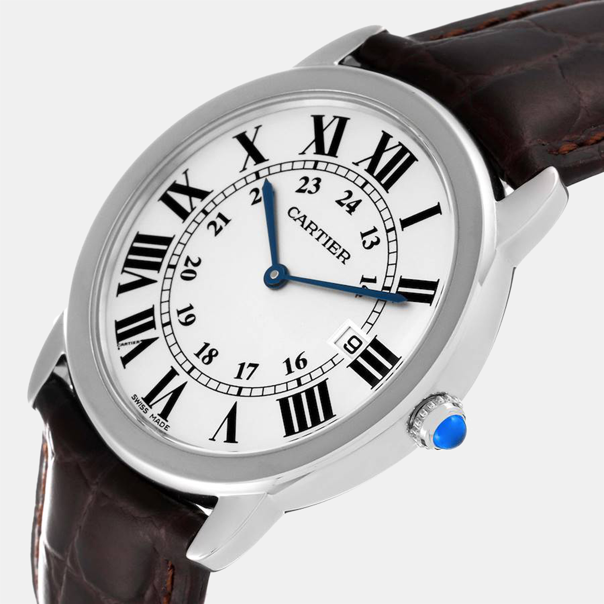 

Cartier Silver Stainless Steel Ronde Solo W6700255 Men's Wristwatch 36 mm