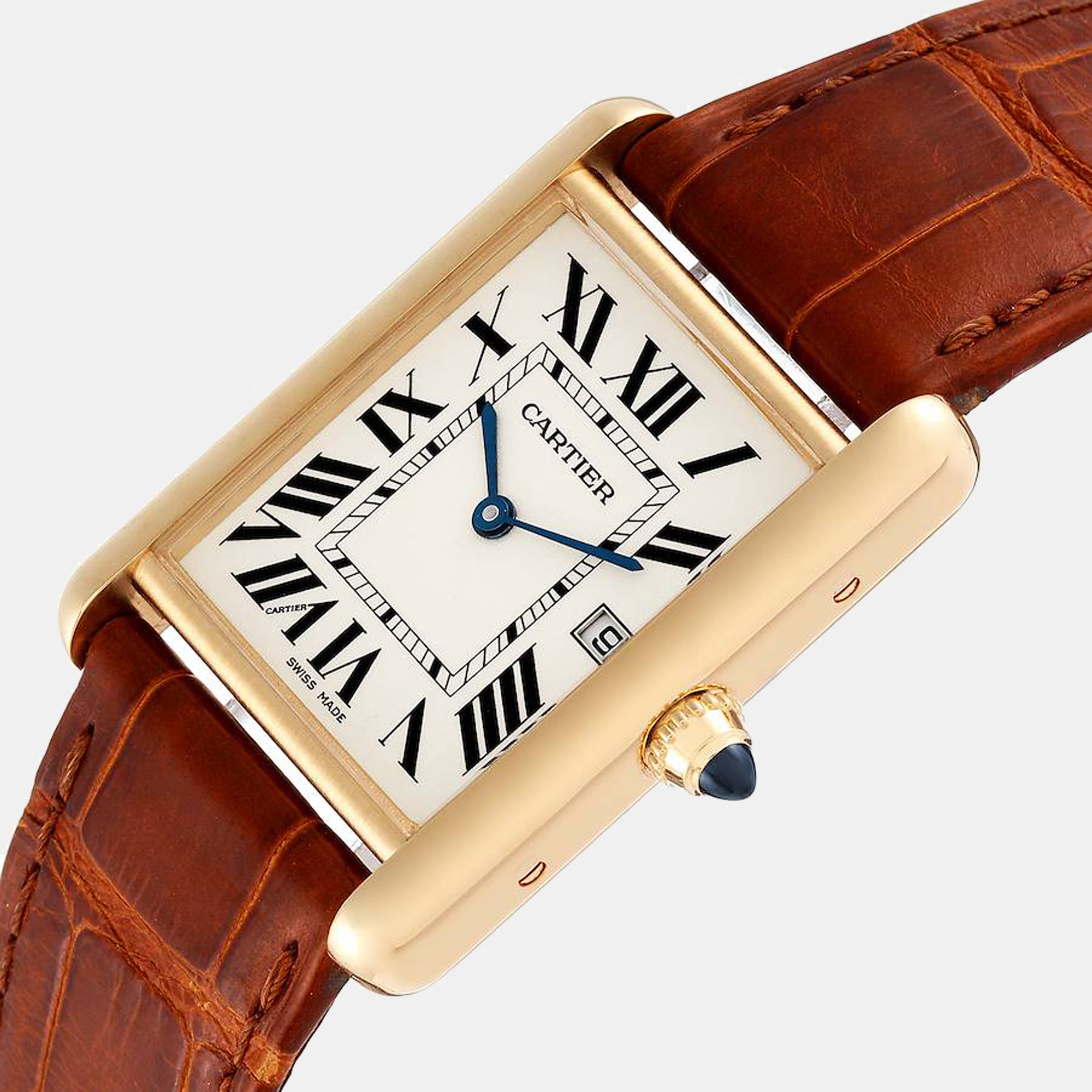 

Cartier Silver 18K Yellow Gold Tank Louis W1529756 Men's Wristwatch 33 mm