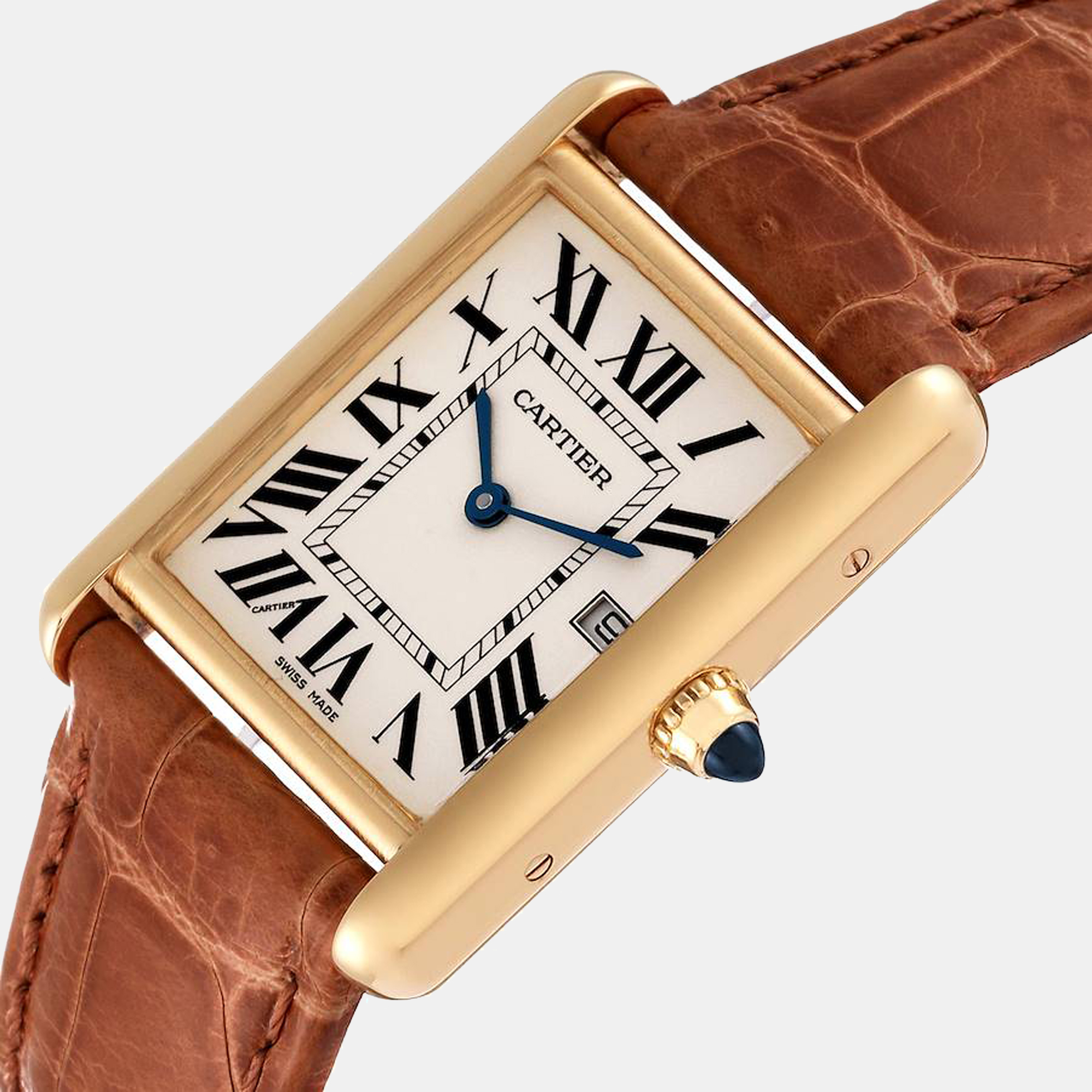 

Cartier Silver 18K Yellow Gold Tank Louis W1529756 Men's Wristwatch 33 mm