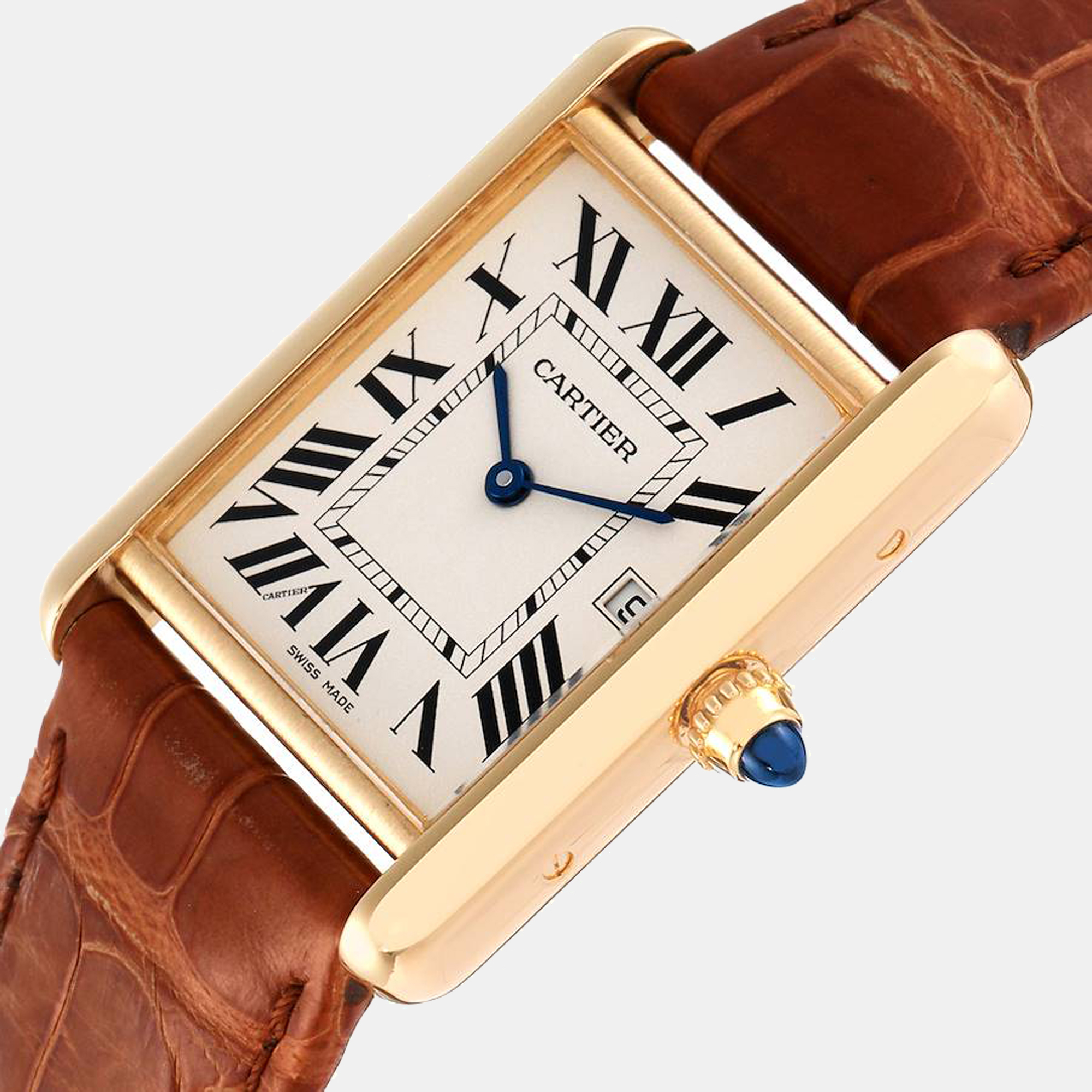 

Cartier Silver 18K Yellow Gold Tank Louis W1529756 Men's Wristwatch 33 mm