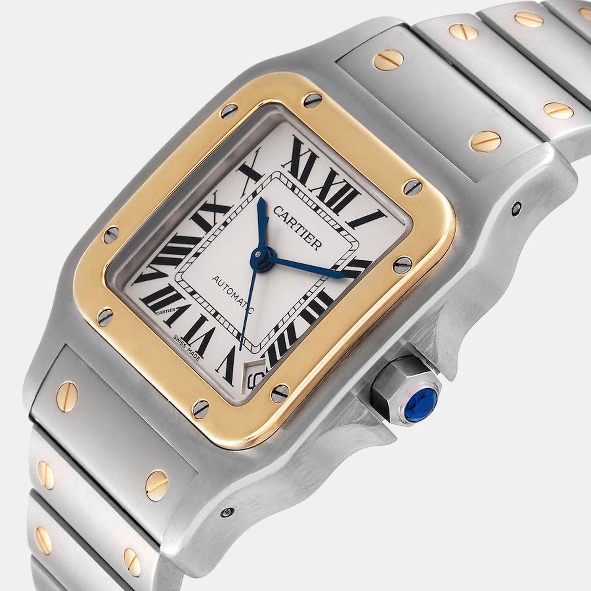 

Cartier Silver 18k Yellow Gold And Stainless Steel Santos Galbee W20099C4 Automatic Men's Wristwatch 45 mm