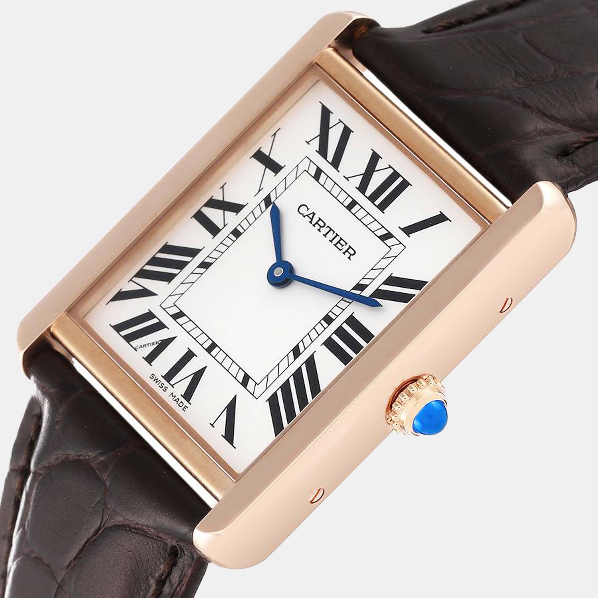 

Cartier Silver 18K Rose Gold Tank Solo W5200025 Women's Wristwatch 34 mm