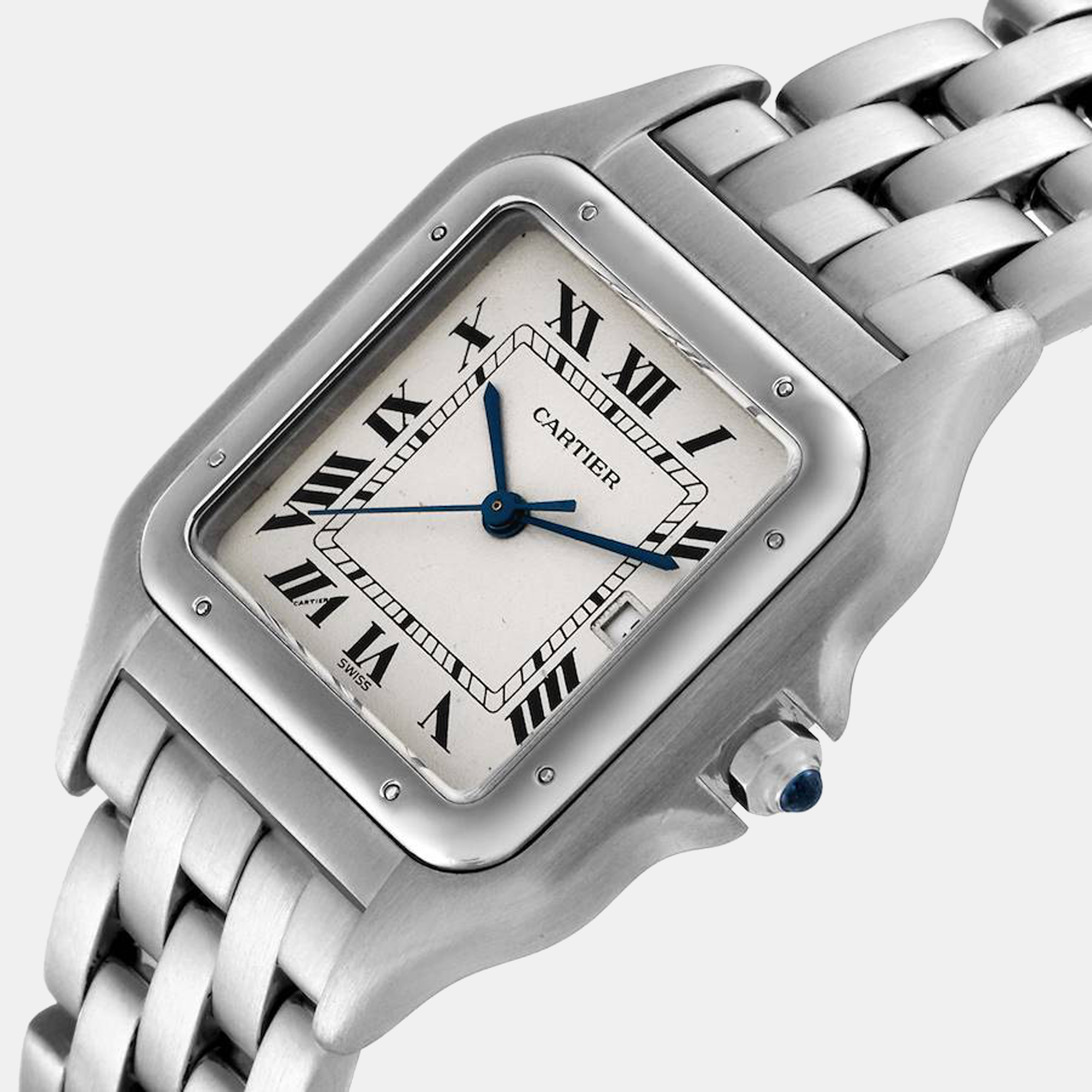 

Cartier Silver Stainless Steel Panthere W25032P5 Quartz Men's Wristwatch 29 mm