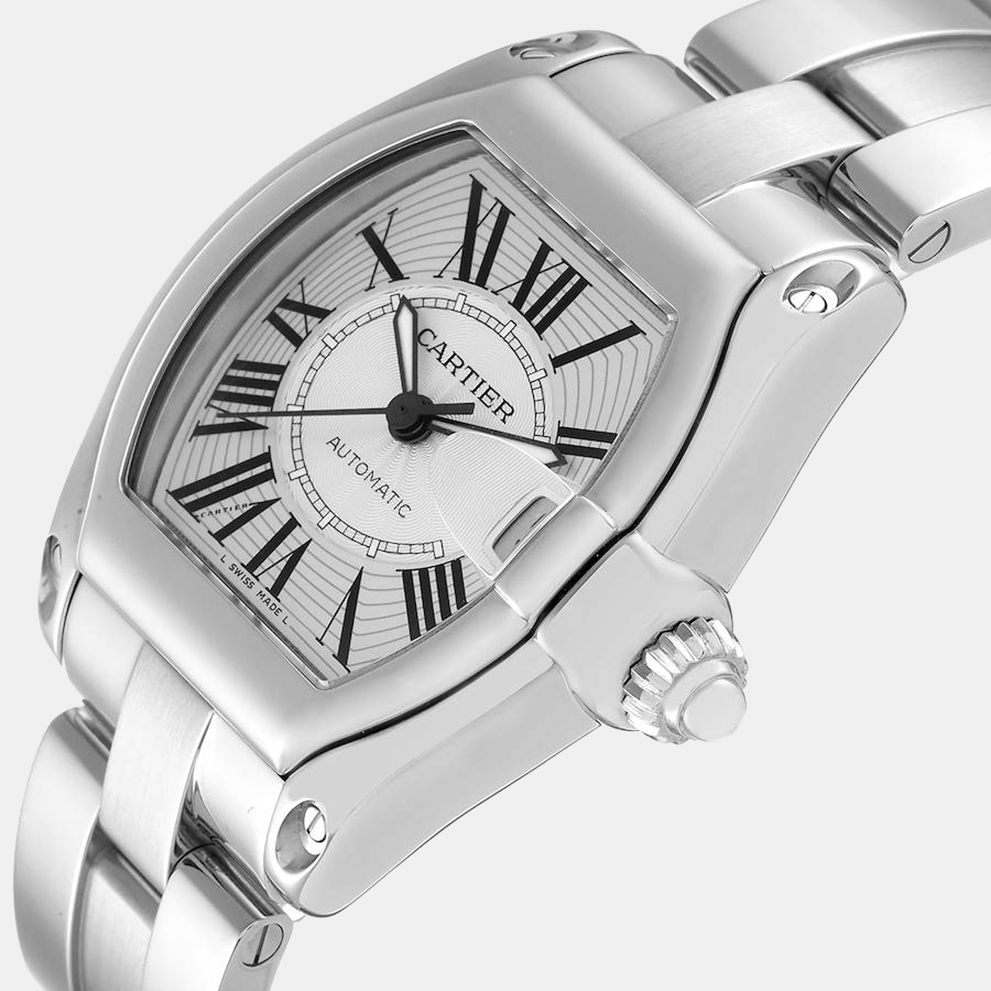 

Cartier Silver Stainless Steel Roadster W62025V3 Automatic Men's Wristwatch 38 mm