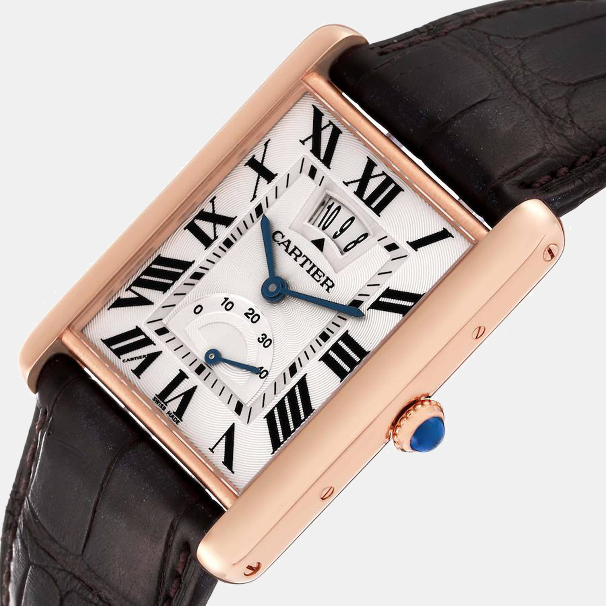 

Cartier Silver 18K Rose Gold Tank Louis W1560003 Men's Wristwatch 39 mm