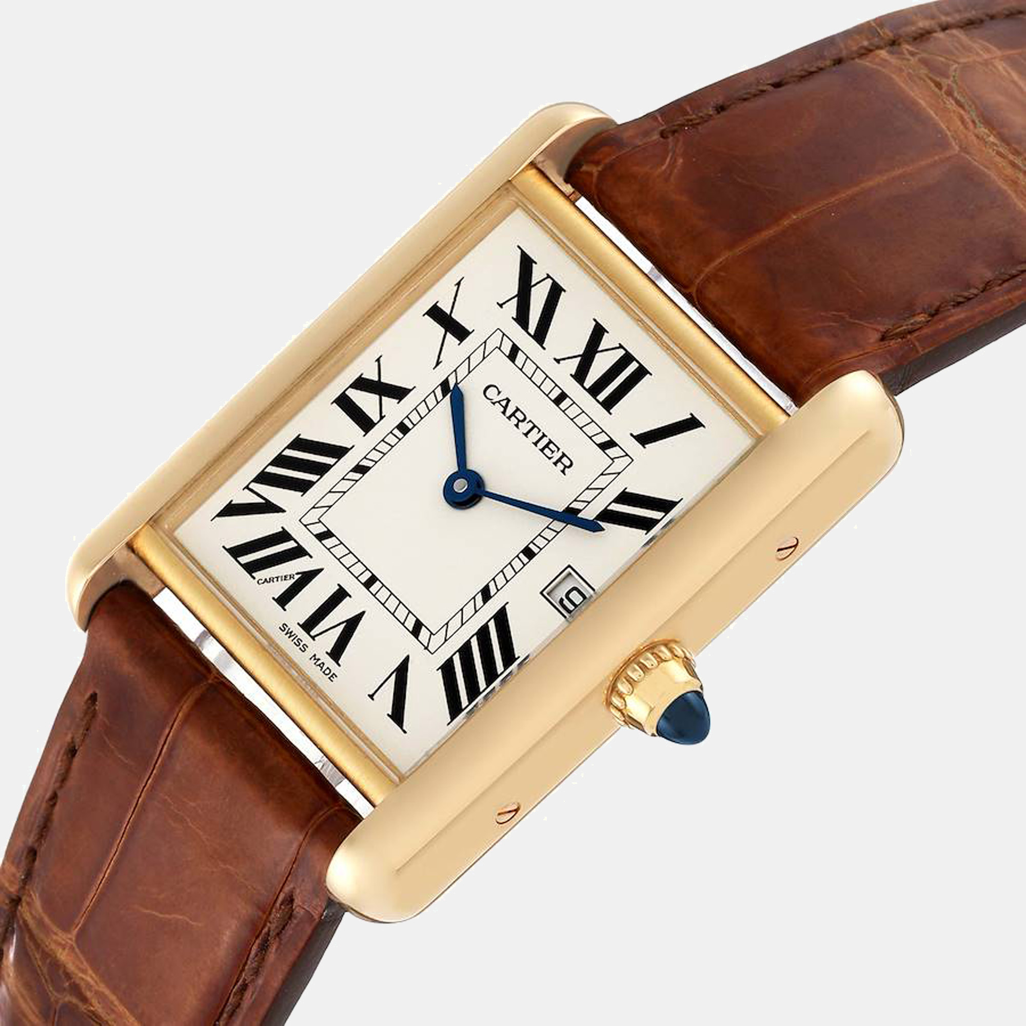 

Cartier Silver 18K Yellow Gold Tank Louis W1529756 Quartz Men's Wristwatch 33 mm