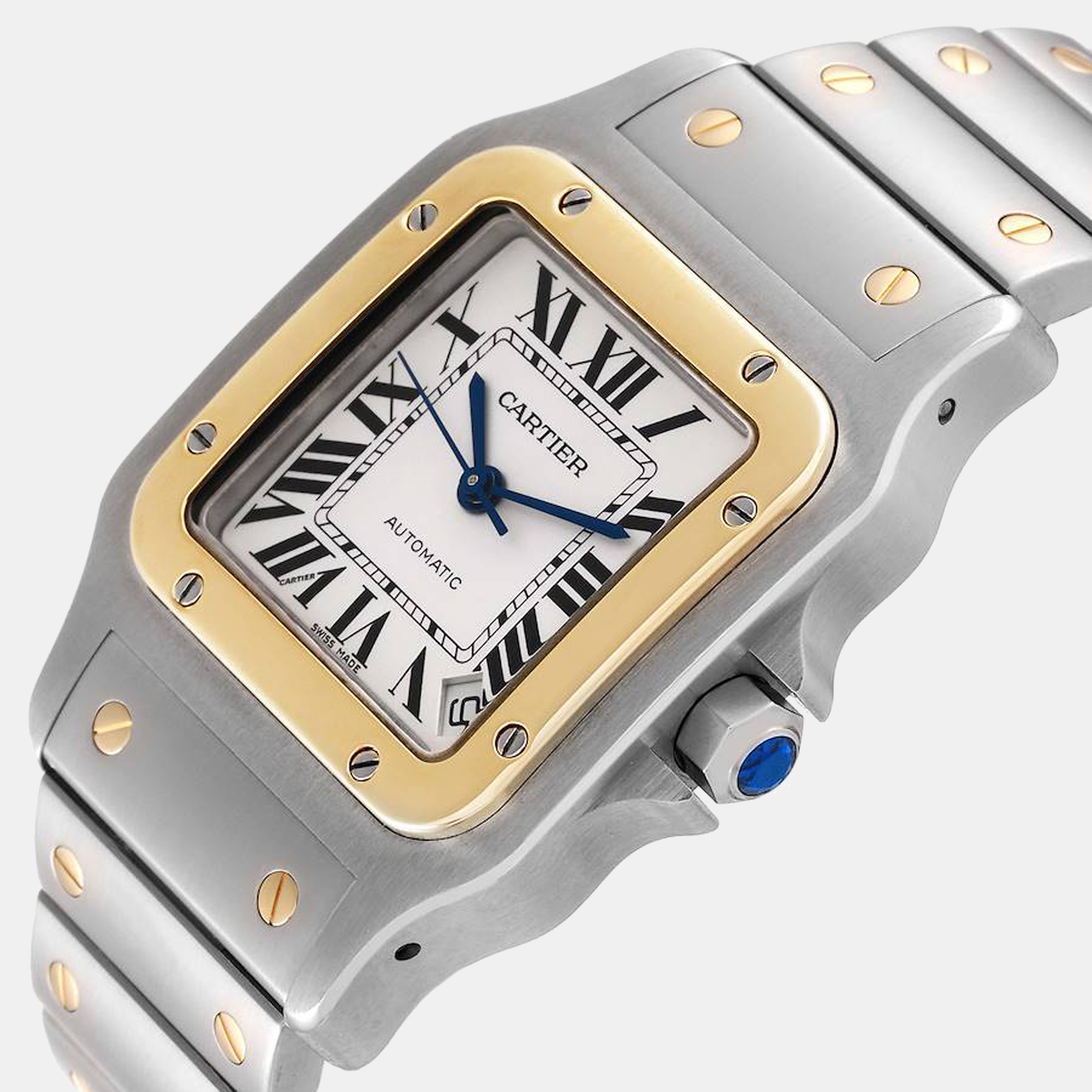 

Cartier Silver 18k Yellow Gold And Stainless Steel Santos Galbee W20099C4 Automatic Men's Wristwatch 45 mm