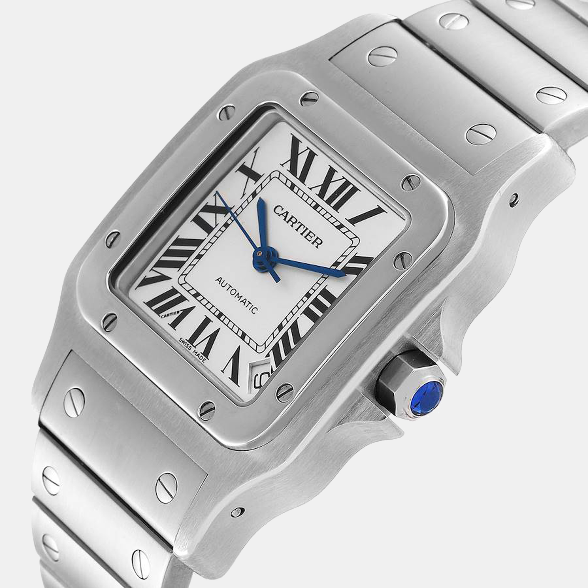 

Cartier Silver Stainless Steel Santos Galbee W20098D6 Automatic Men's Wristwatch 32 mm