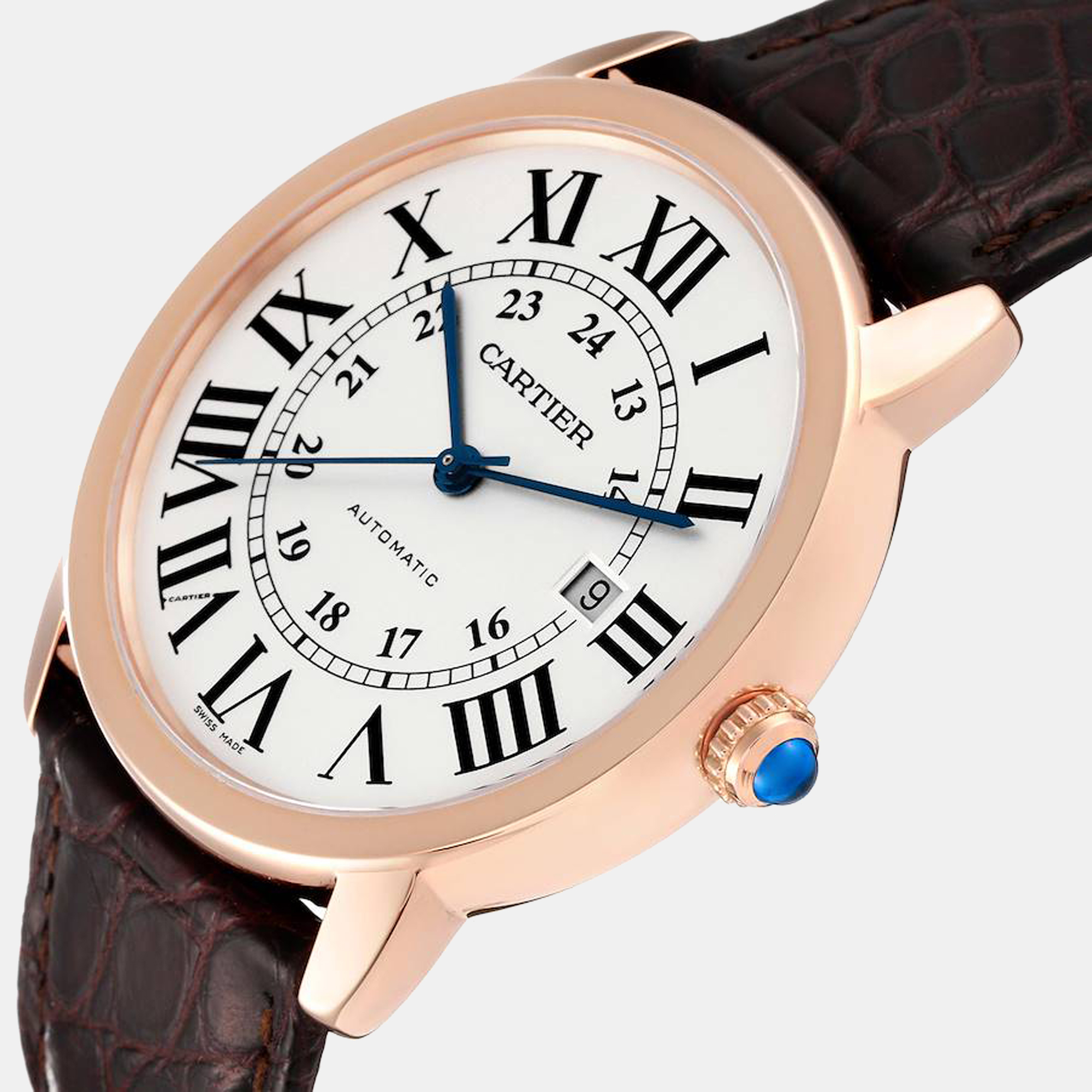

Cartier Silver 18K Rose Gold Ronde Solo W6701009 Men's Wristwatch 42 mm