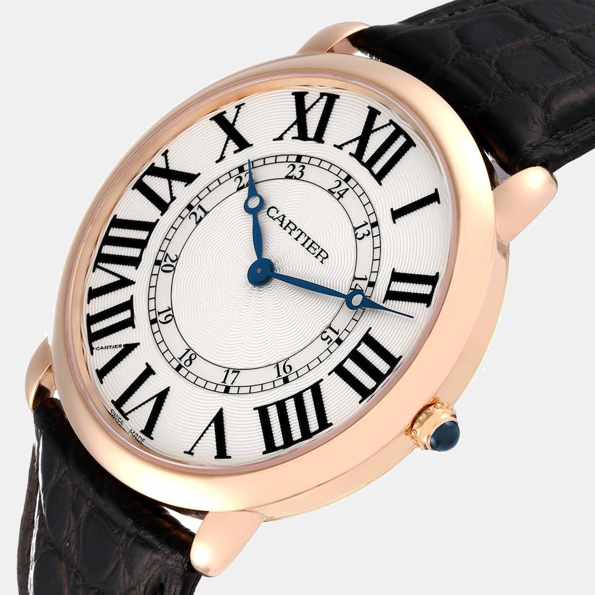 

Cartier Silver Rose Gold Ronde Louis W6801004 Men's Wristwatch 42 mm