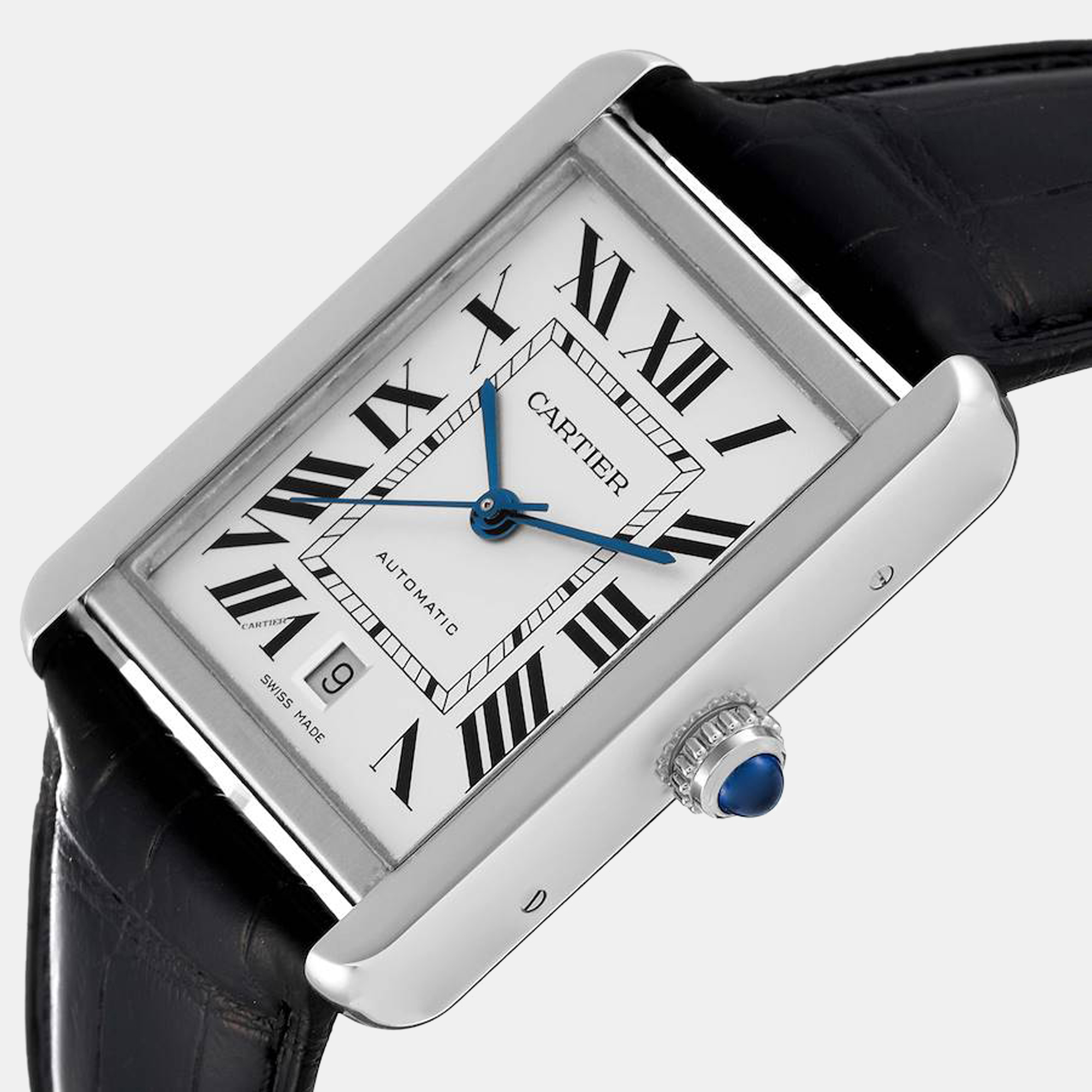

Cartier Silver Stainless Steel Tank Solo WSTA0029 Automatic Men's Wristwatch 40 mm