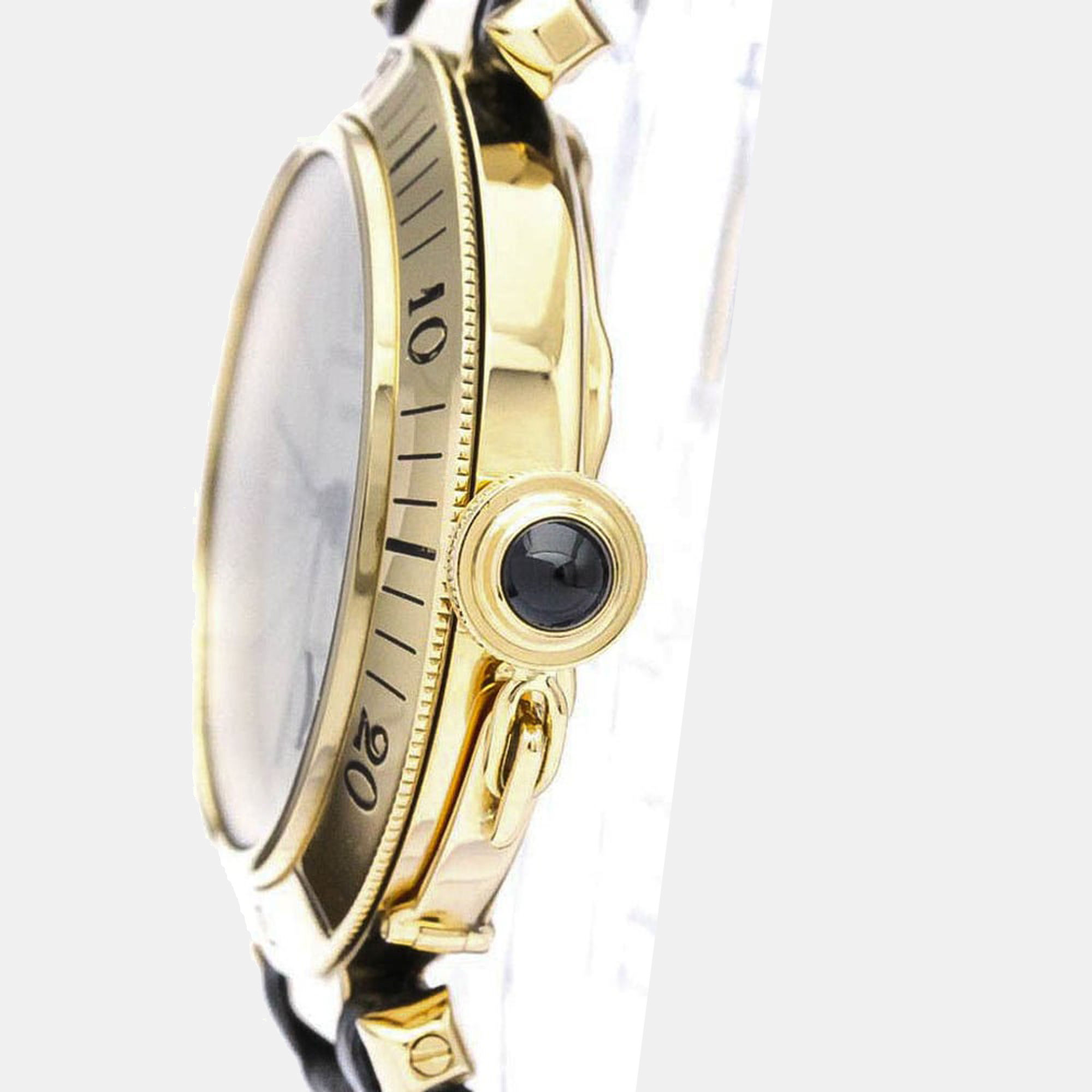 

Cartier Silver 18K Yellow Gold Pasha Men's Wristwatch 38 mm