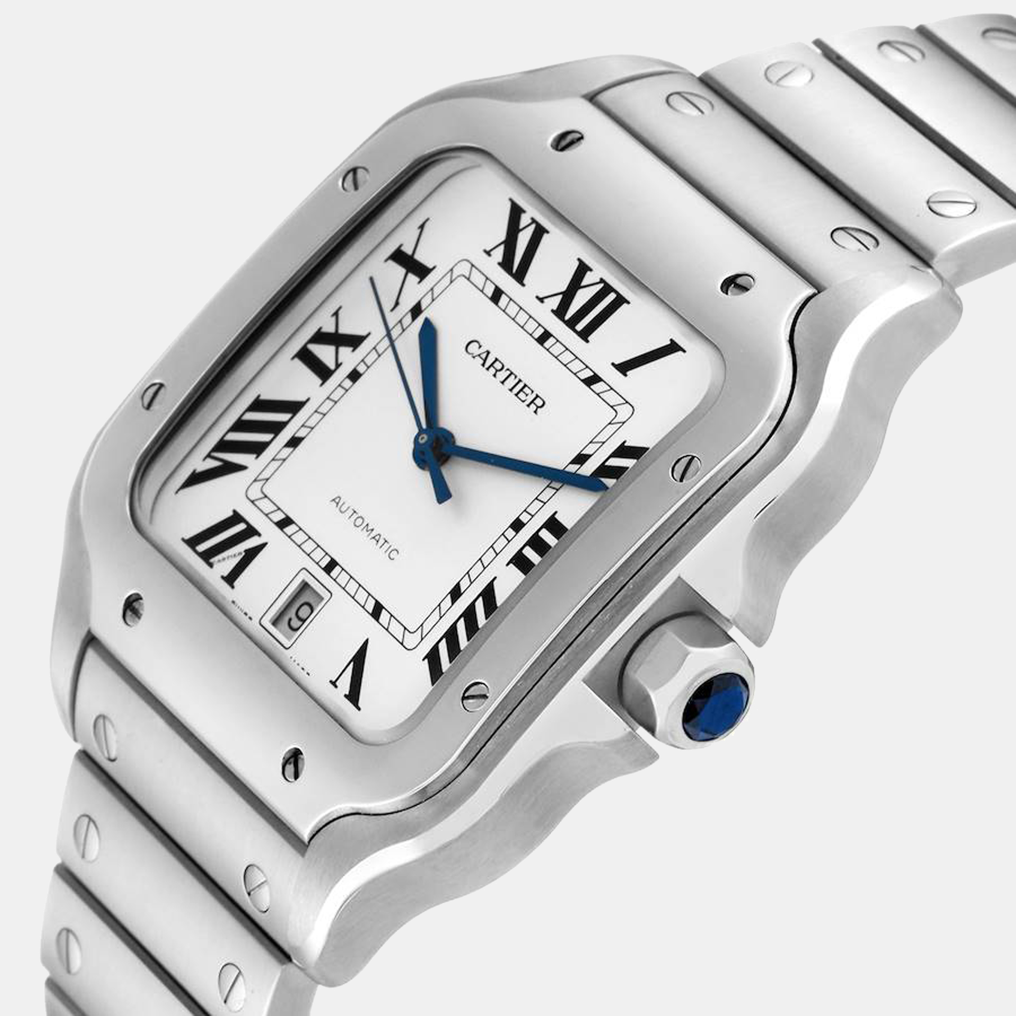 

Cartier Silver Stainless Steel Santos WSSA0018 Automatic Men's Wristwatch