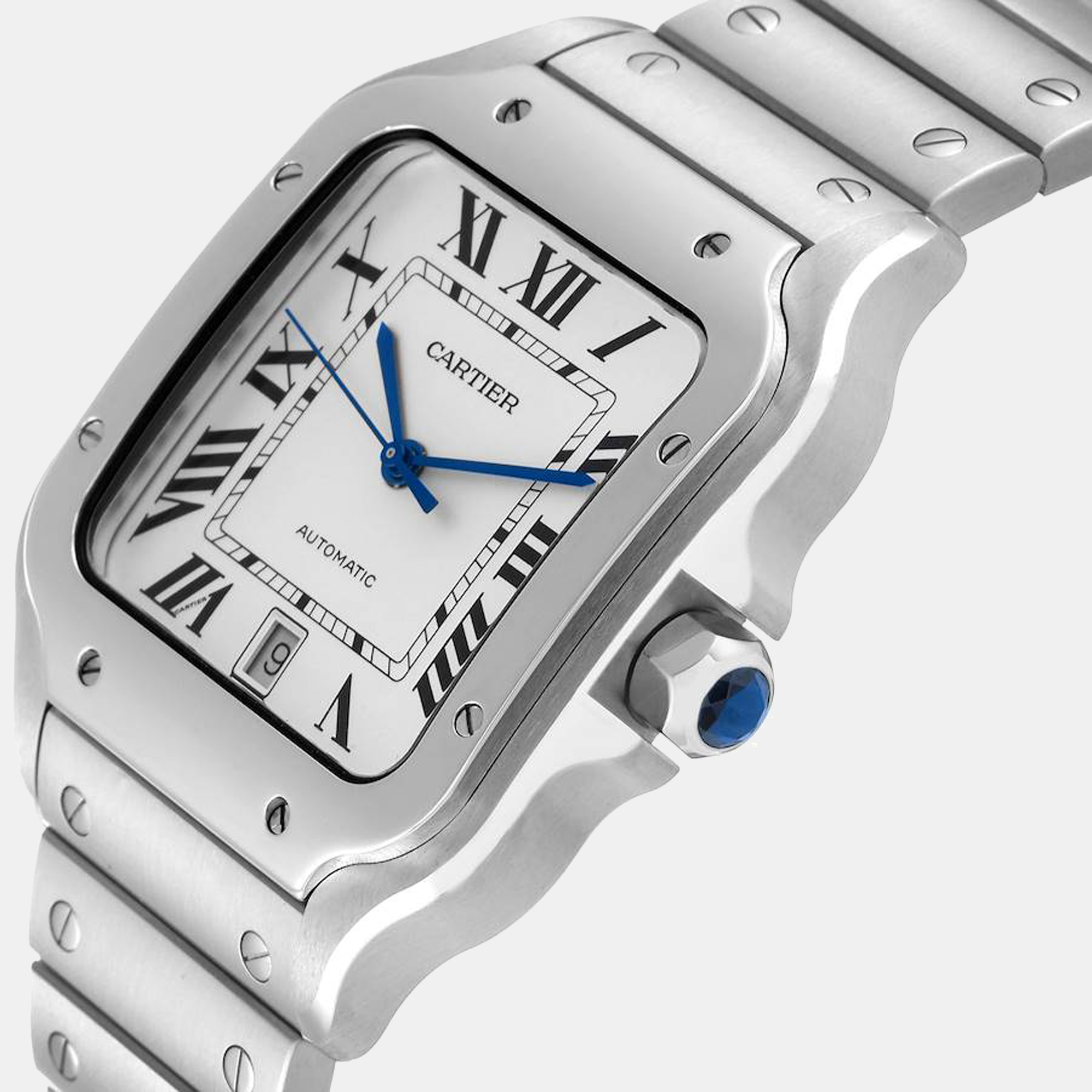 

Cartier Silver Stainless Steel Santos WSSA0018 Automatic Men's Wristwatch 40 mm