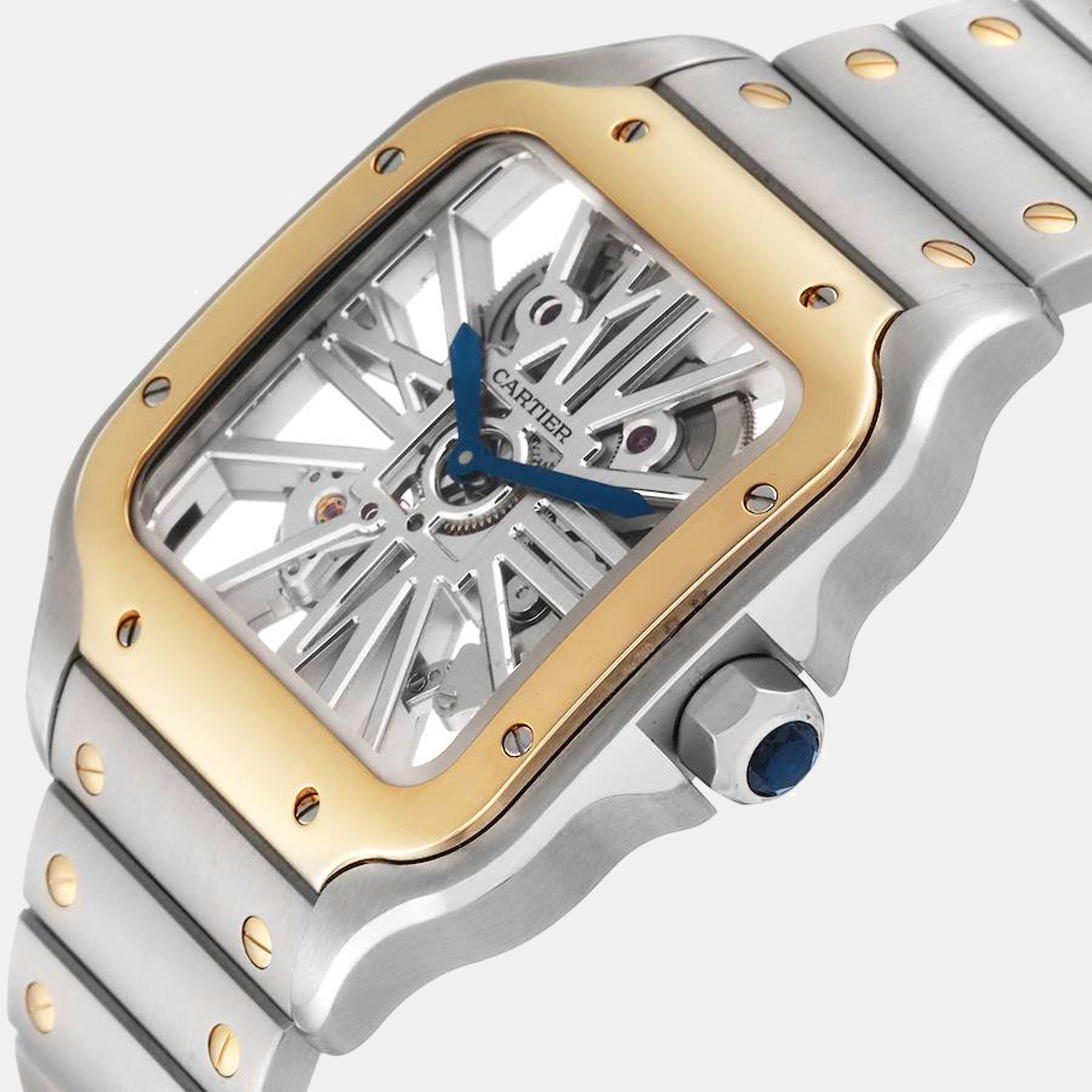 

Cartier Skeleton Horloge Santos Steel Yellow Gold Watch WHSA0019, White