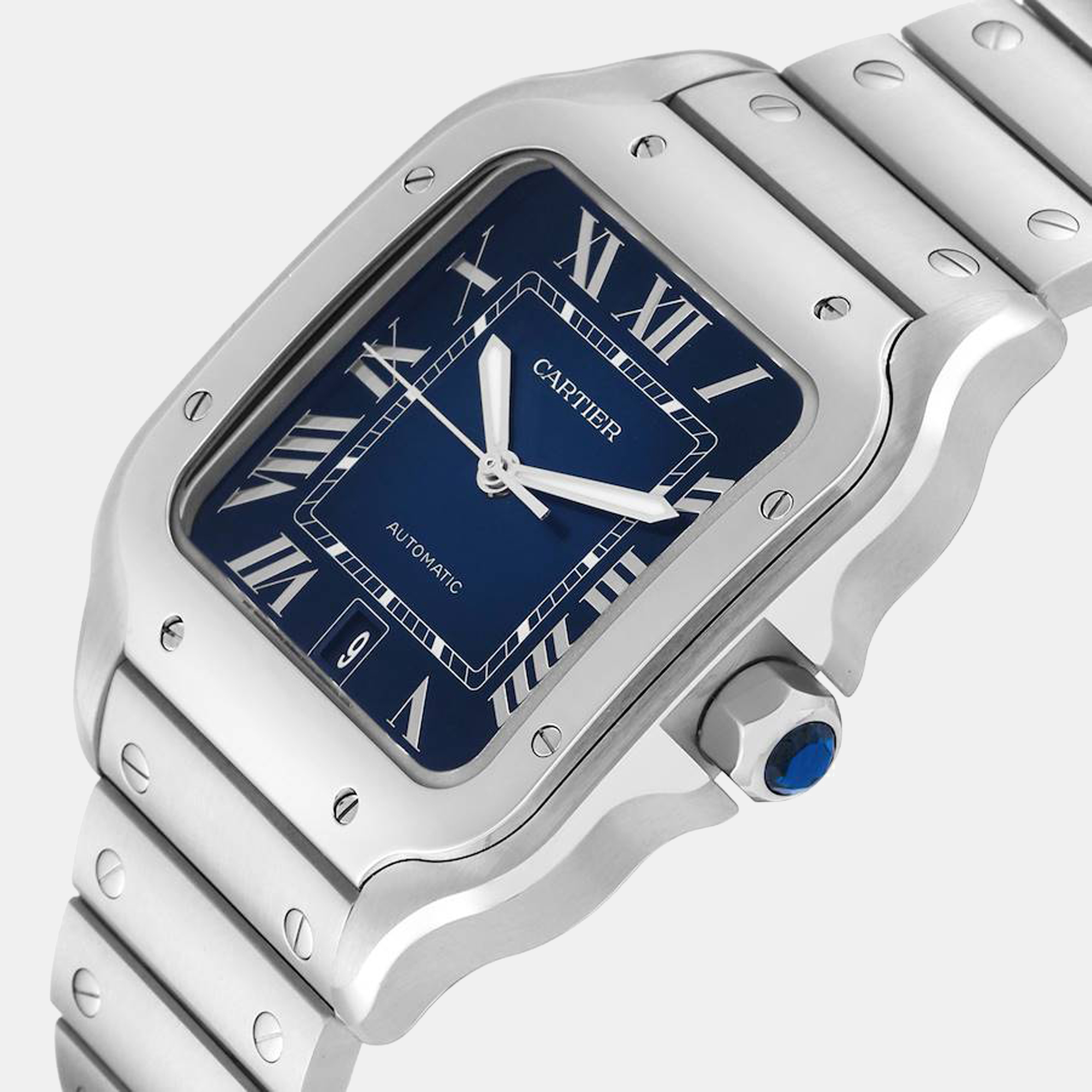 

Cartier Santos Stainless Steel Blue Dial Men's Watch WSSA0030