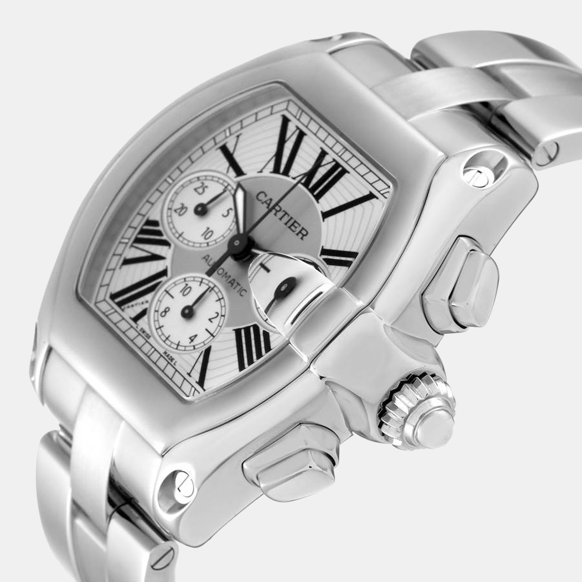 

Cartier Roadster XL Chronograph Silver Dial Steel Men's Watch W62019X6