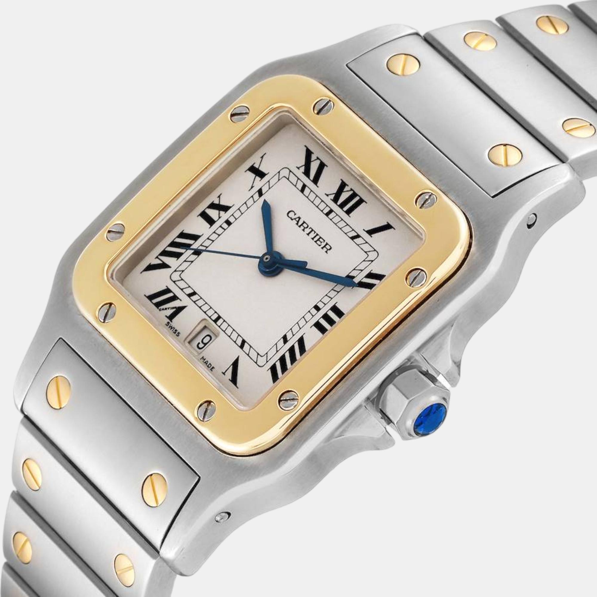 

Cartier Santos Galbee Large Steel Yellow Gold Mens Watch W20011C4, Silver