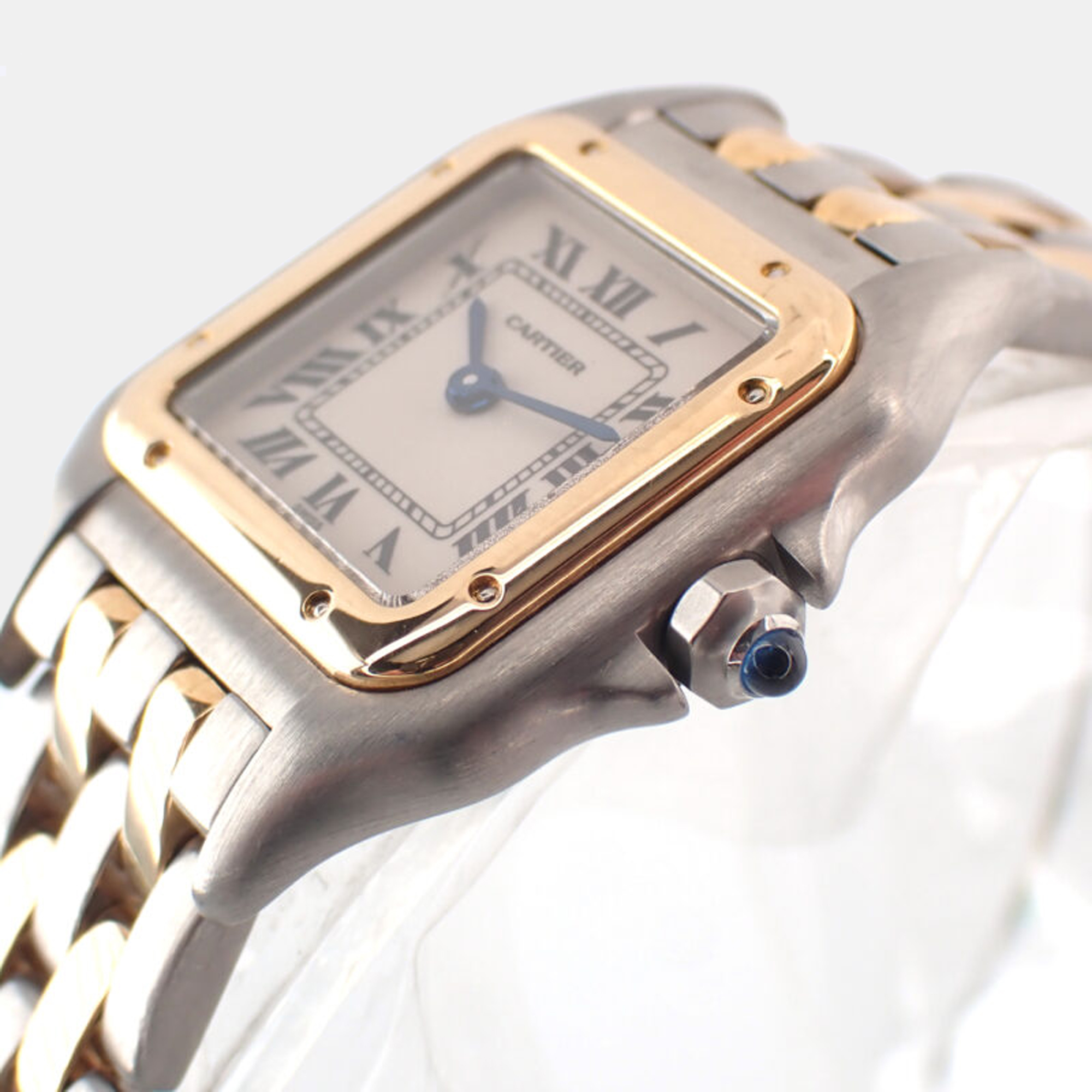 

Cartier YG Stainless Steel Panthère SM 1120 2 Row Ladies Watch 22 mm, Cream