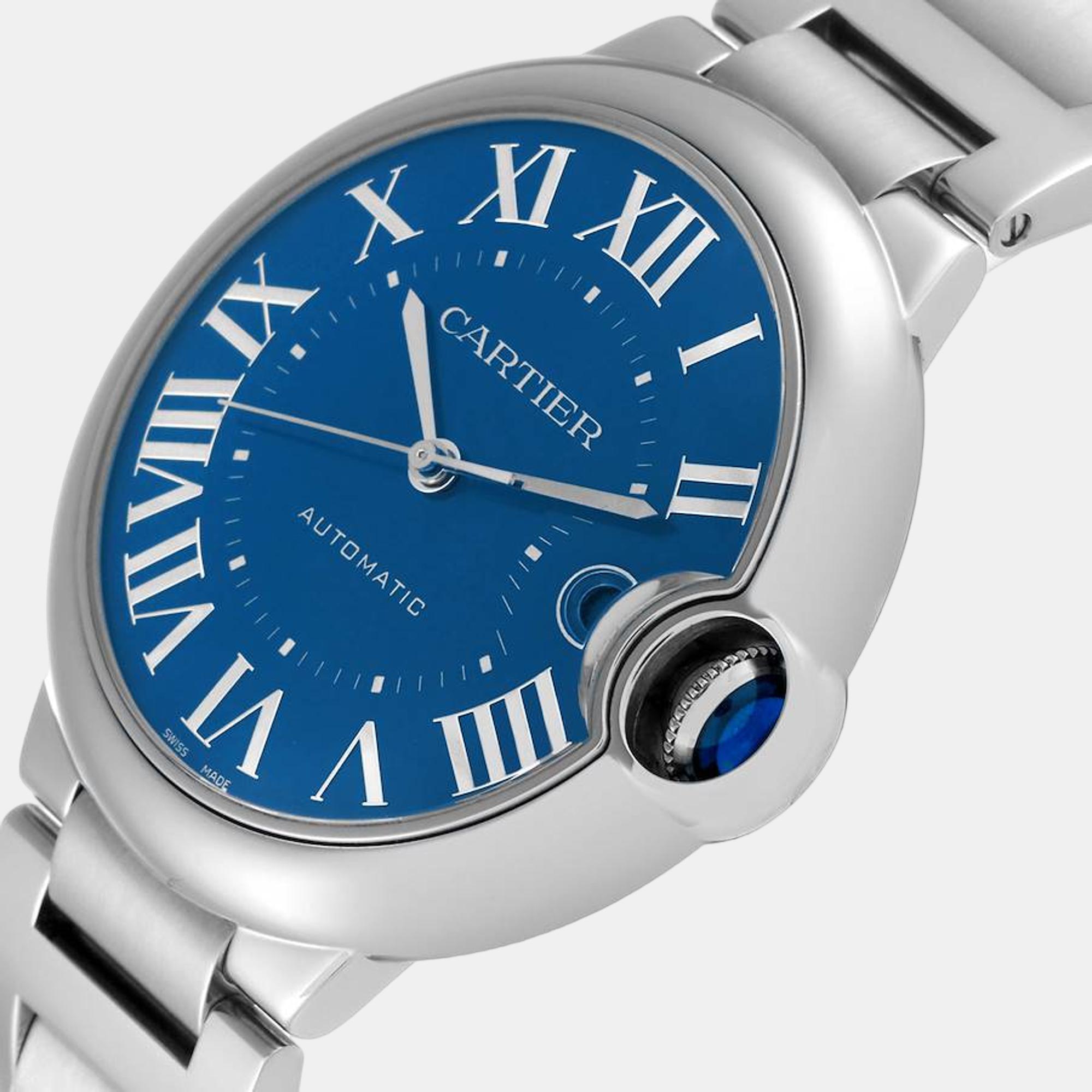 

Cartier Ballon Bleu Automatic Blue Dial Steel Mens Watch WSBB0061