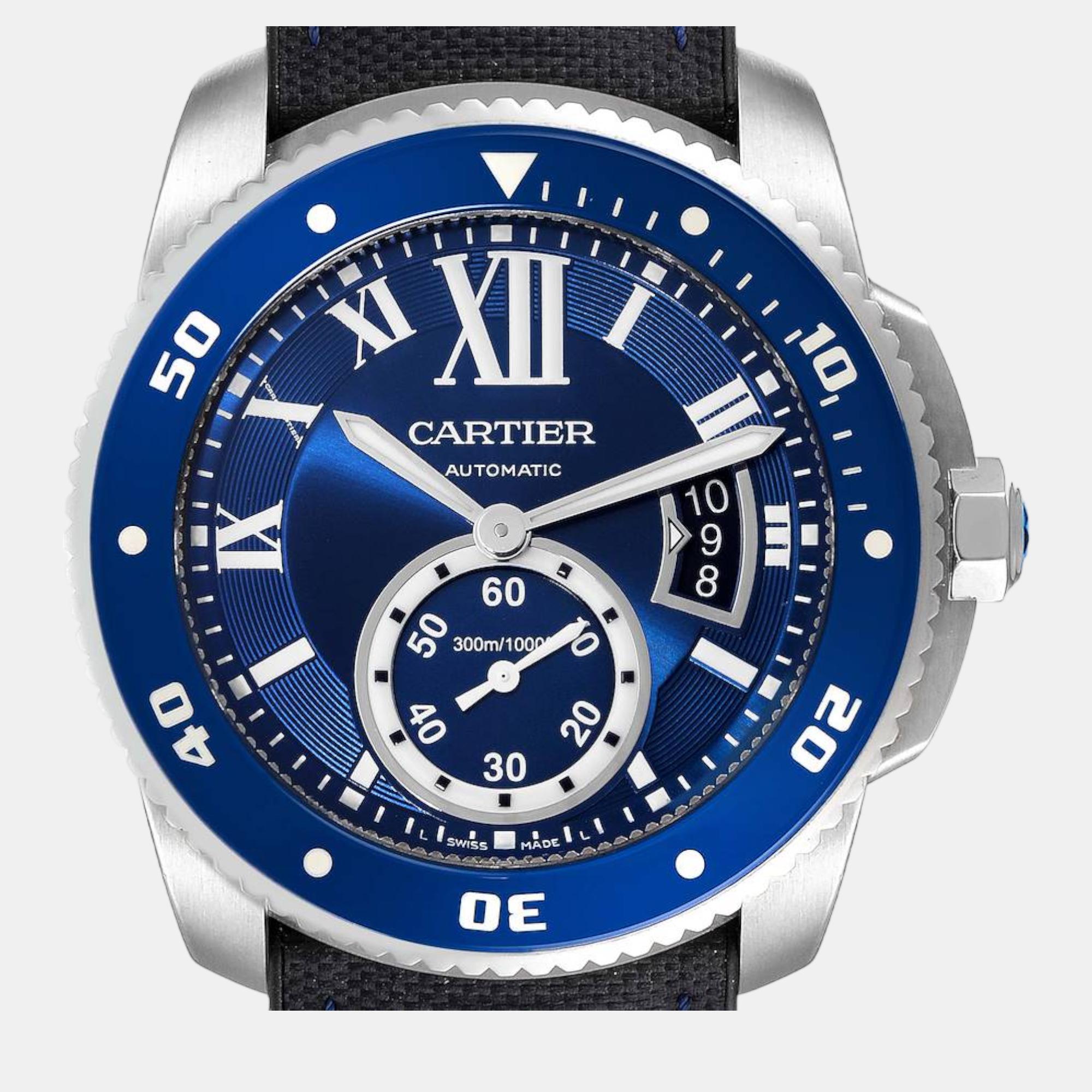 

Cartier Calibre Diver Blue Dial Steel Men's Watch WSCA0010 42 mm