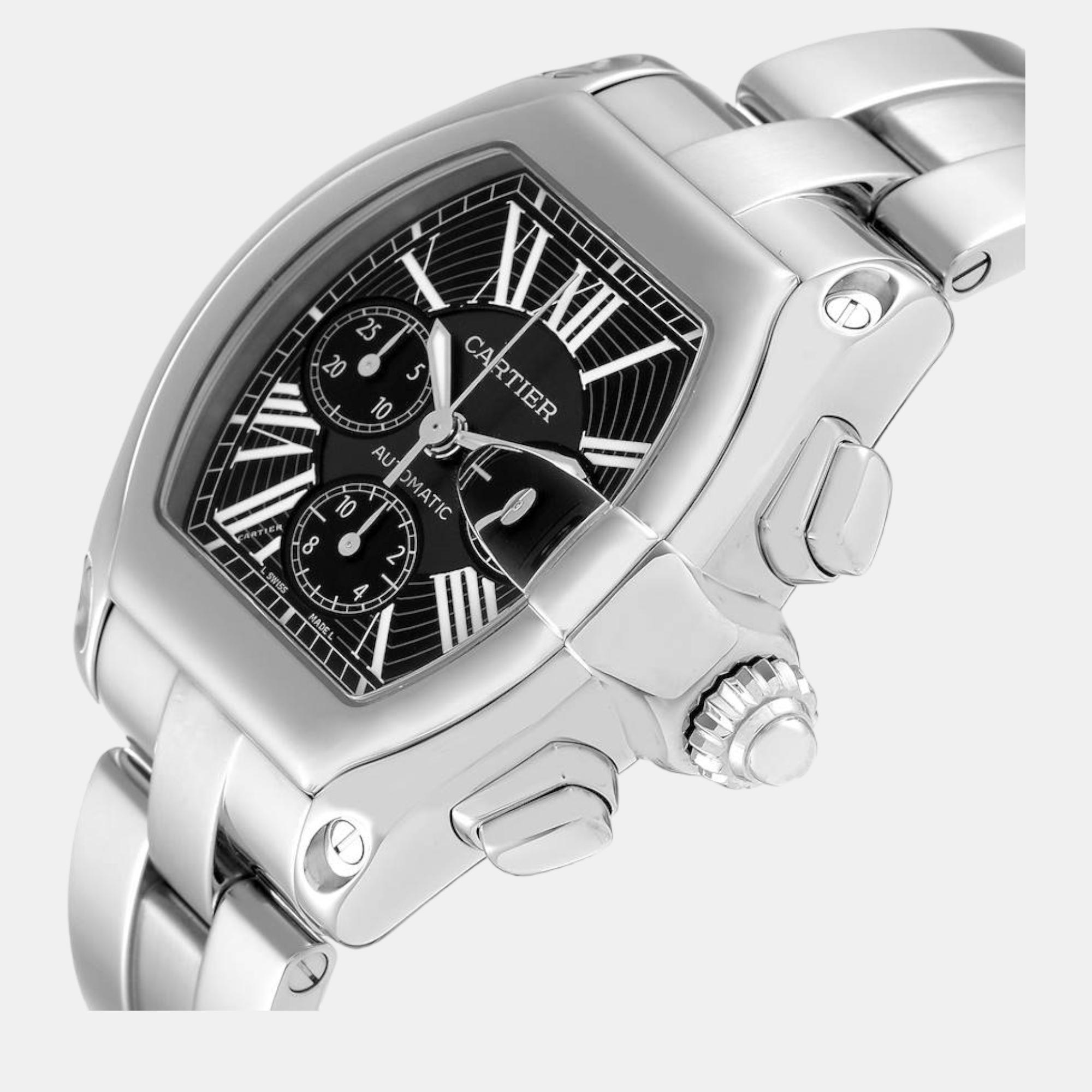 

Cartier Roadster XL Chronograph Steel Men's Watch W62020X6 49 x 43 mm, Black