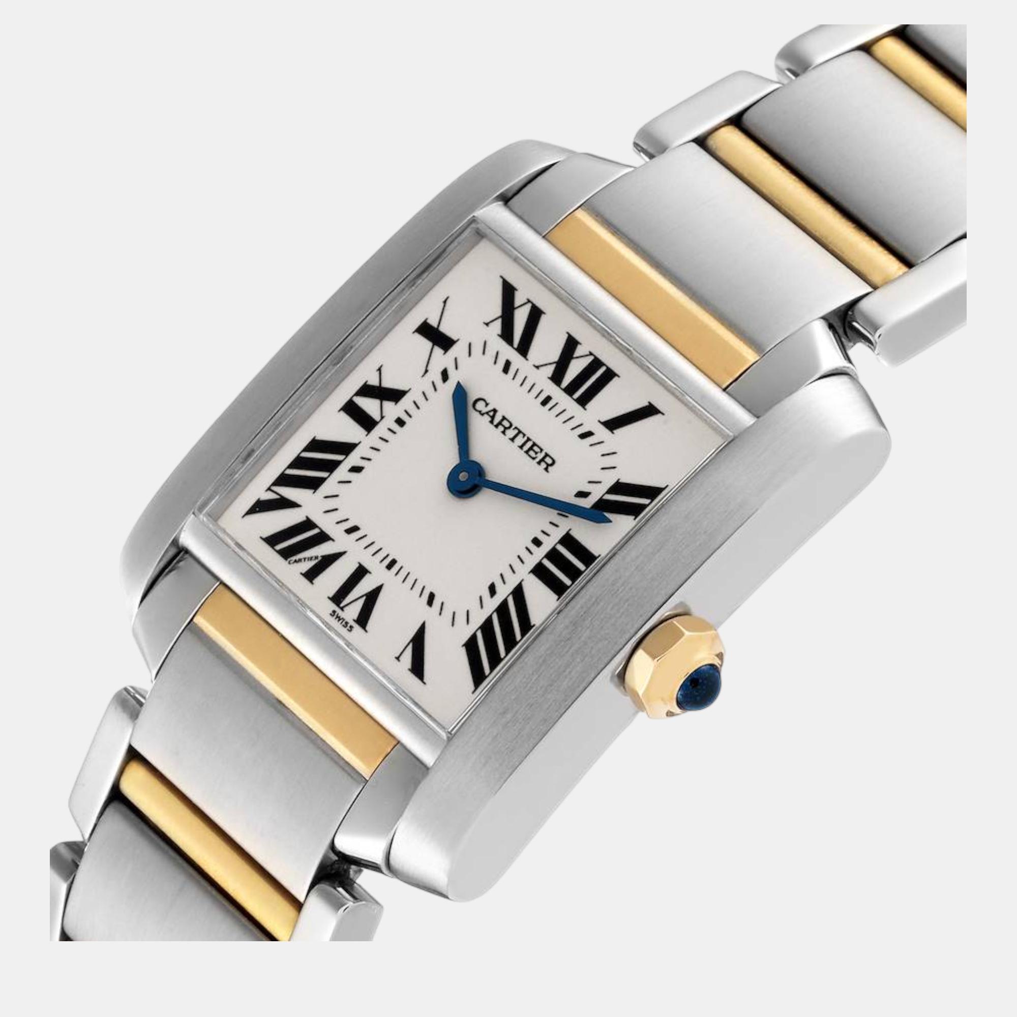 

Cartier Tank Francaise Steel Yellow Gold Silver Dial Men's Watch W51006Q4
