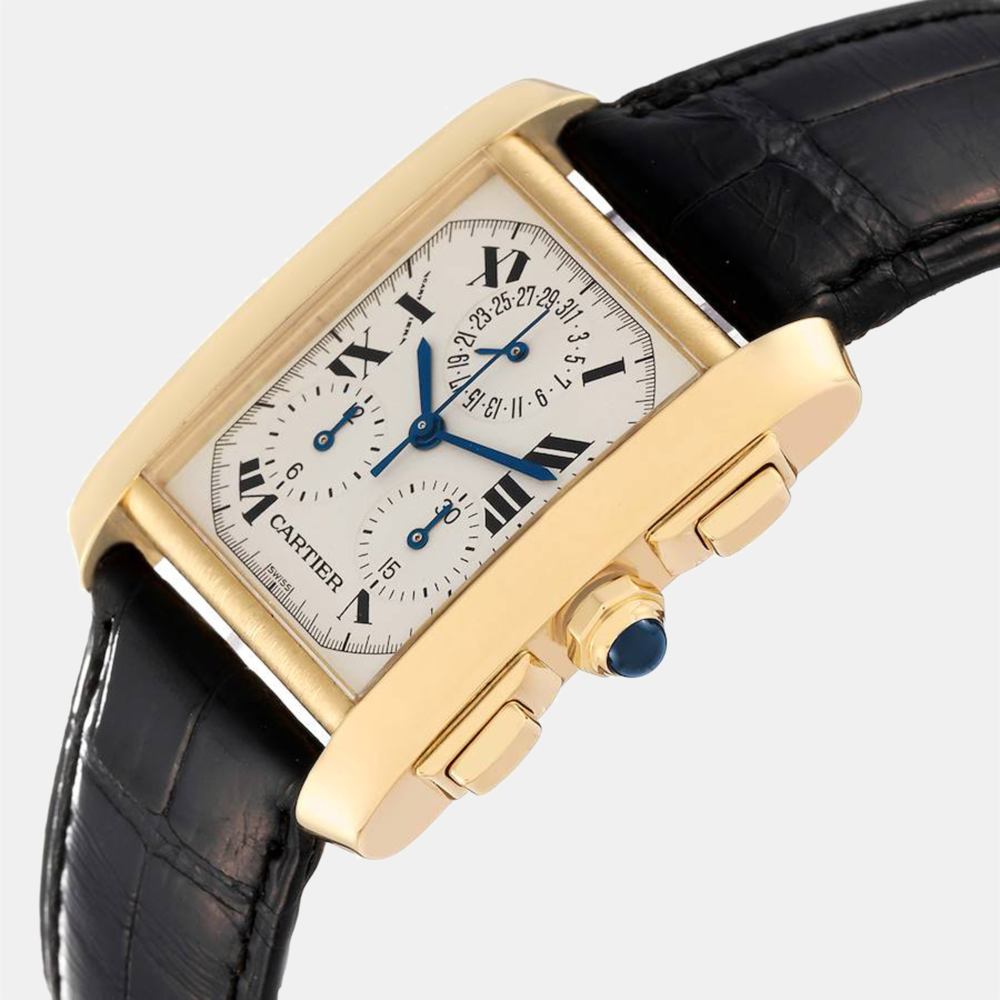 

Cartier Tank Francaise Chronoflex 18K Yellow Gold Men's Watch W5000556 36.0 x 28.0 mm, White