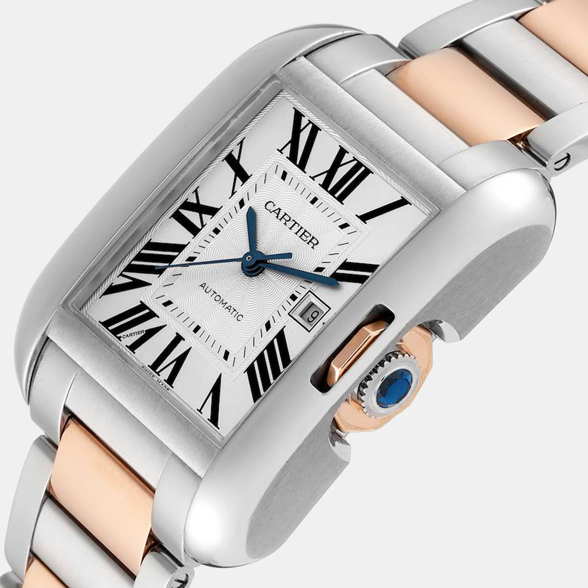 

Cartier Tank Anglaise Large Steel Rose Gold Men's Watch W5310037 39.2 x 29.8 mm, Silver