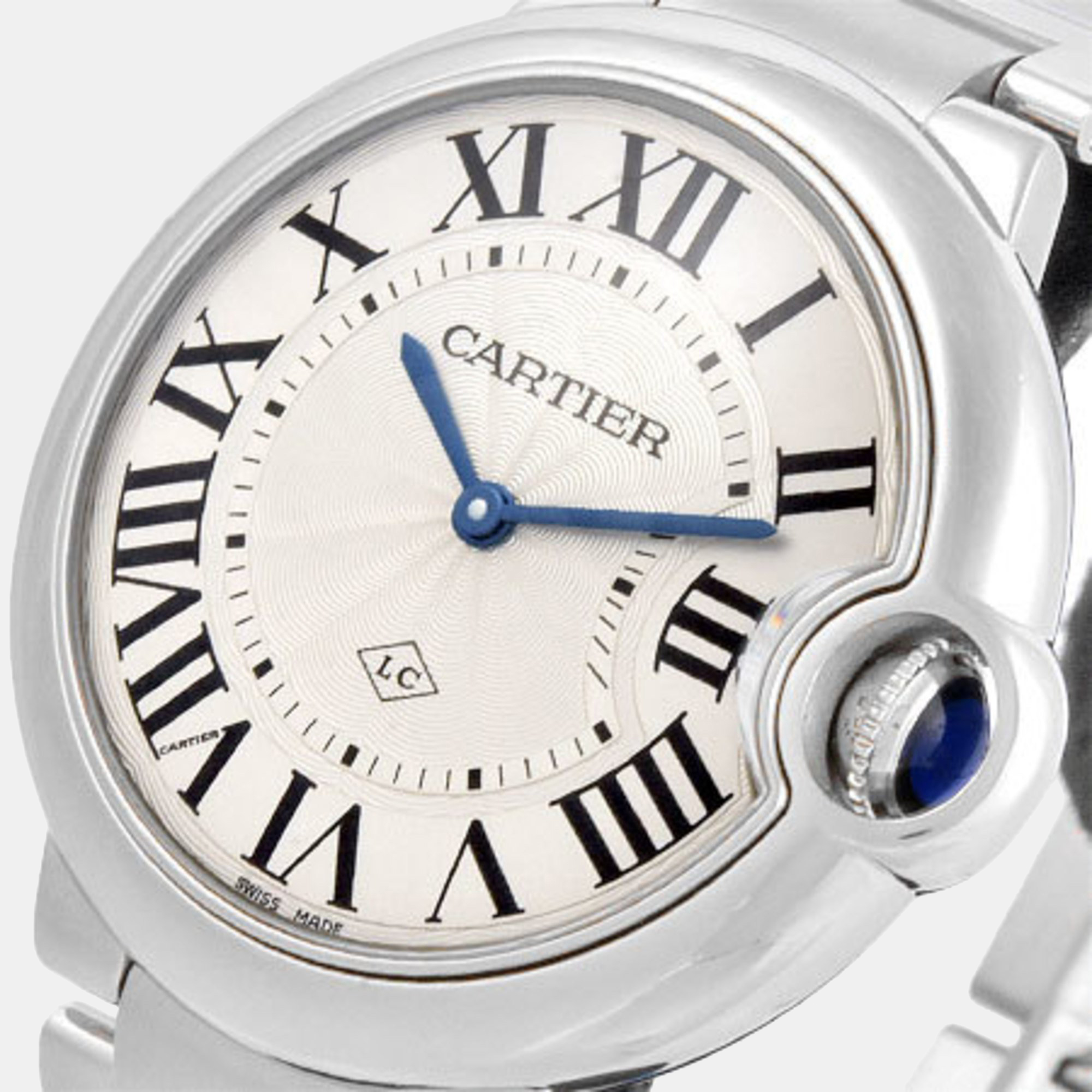 

Cartier Silver Stainless Steel Ballon Bleu W69011Z4 Quartz Men's Wristwatch 36 mm