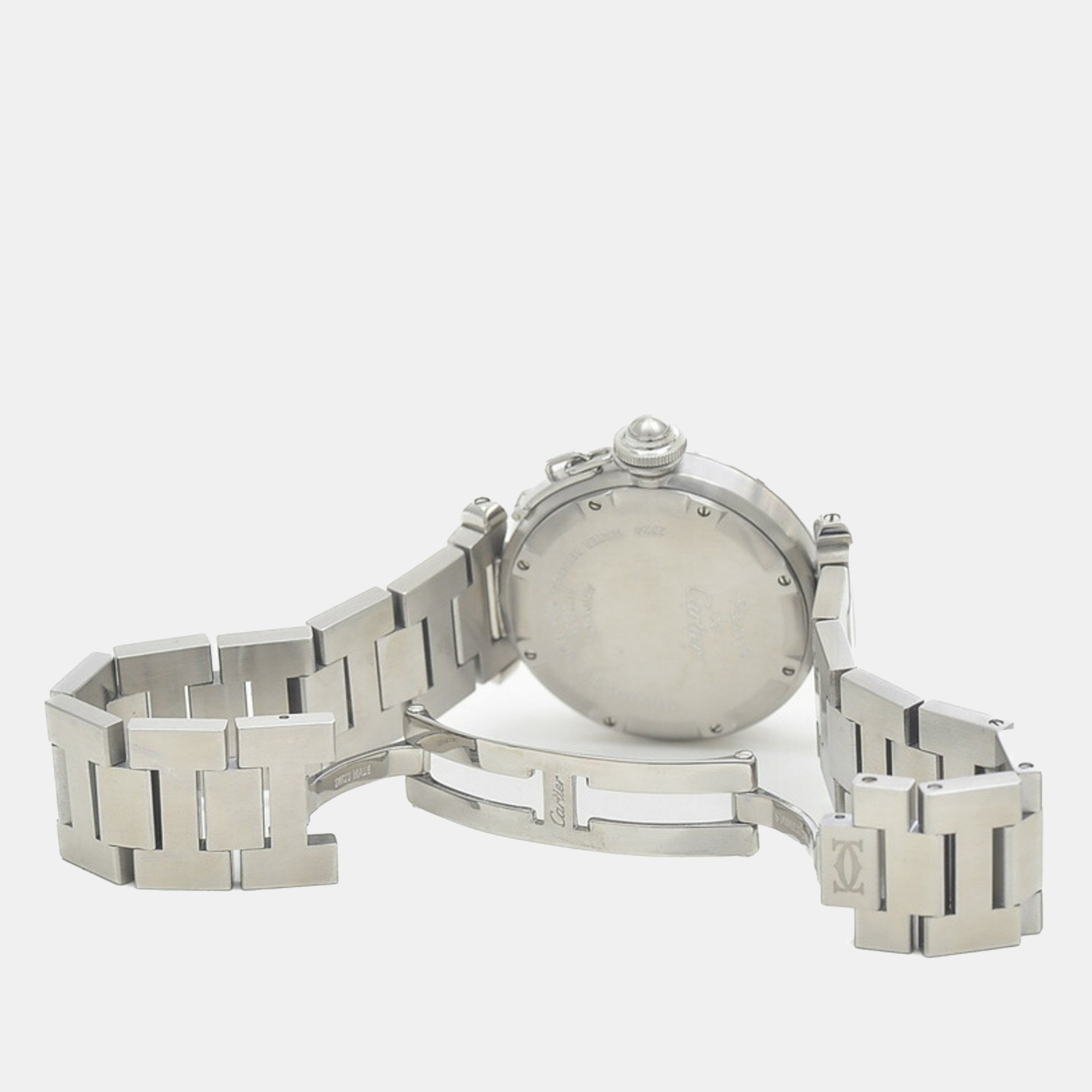 

Cartier White Stainless Steel Pasha C de Cartier W31074M7 Automatic Men's Wristwatch 35 mm
