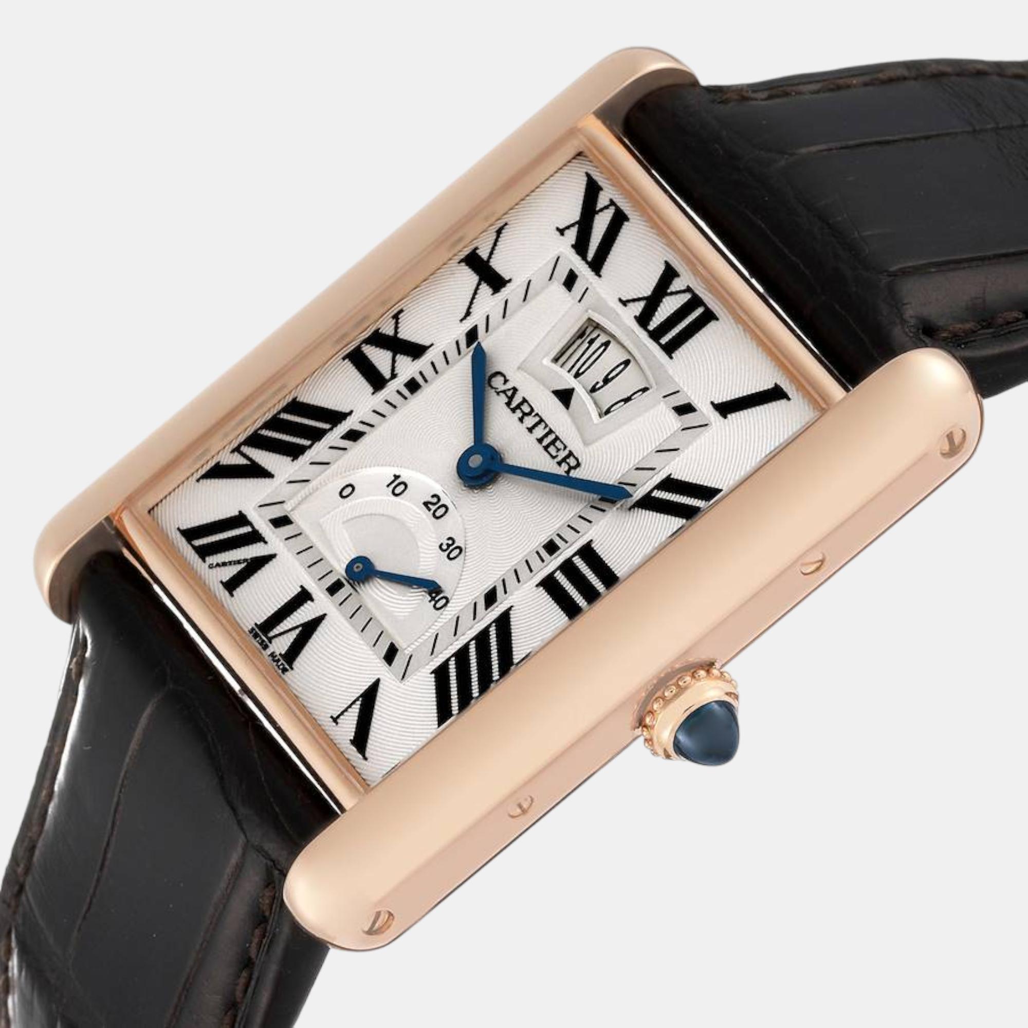 

Cartier Tank Louis XL Power Reserve Rose Gold Mens Watch W1560003 39 mm x 30 mm., Silver