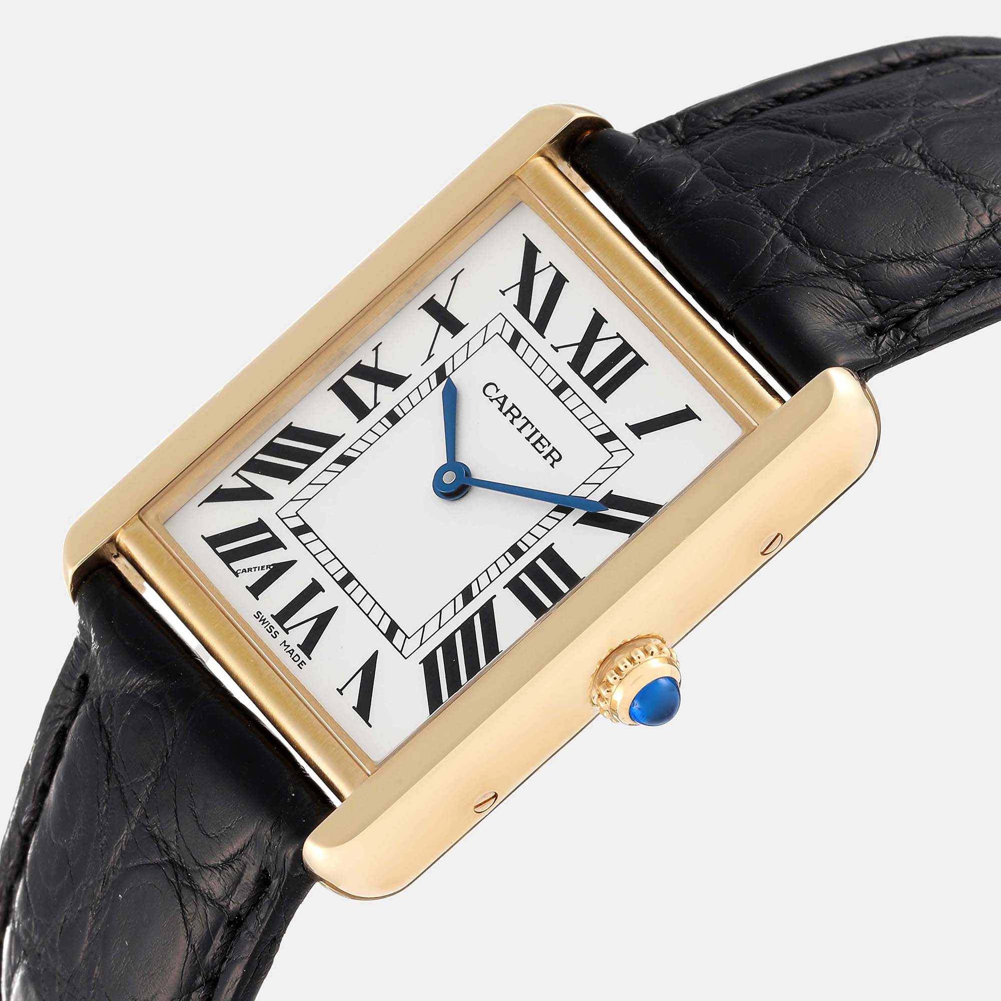 

Cartier Tank Solo Large Yellow Gold Steel Men's Watch W5200004 34 mm x 27 mm, Silver