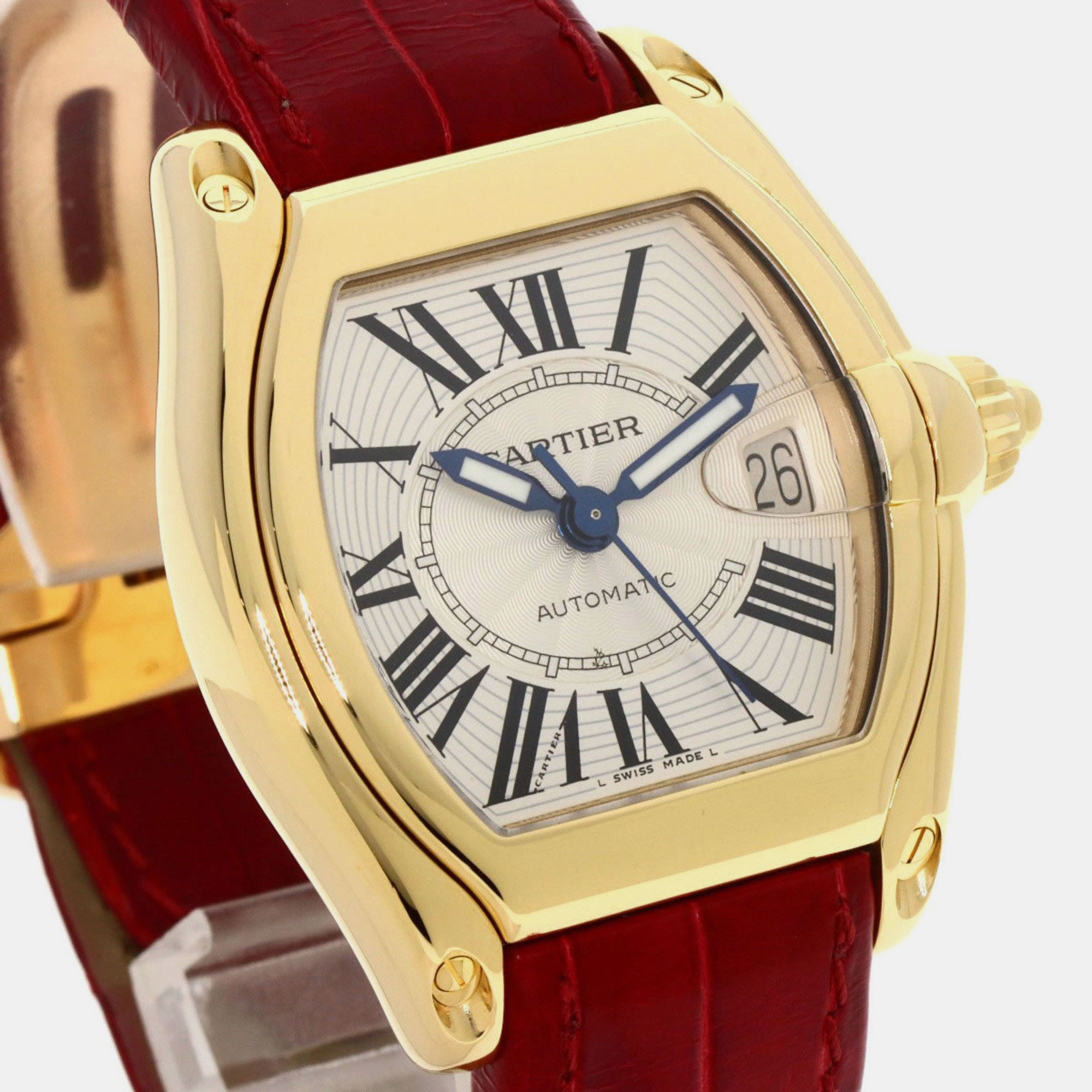 

Cartier Silver 18k Yellow Gold Roadster W62005V2 Automatic Men's Wristwatch 39 mm