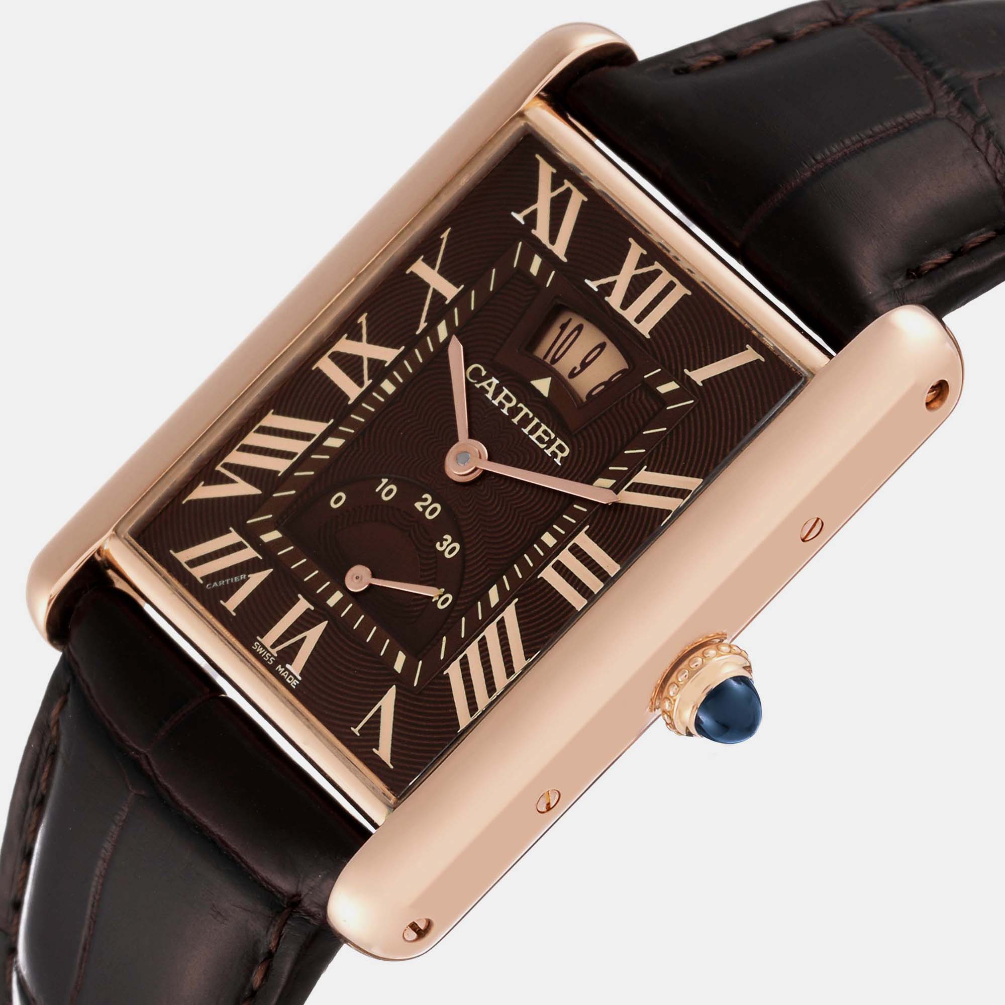 

Cartier Tank Louis  Power Reserve Brown Dial Rose Gold Men's Watch W1560002 29.2 x 38 mm