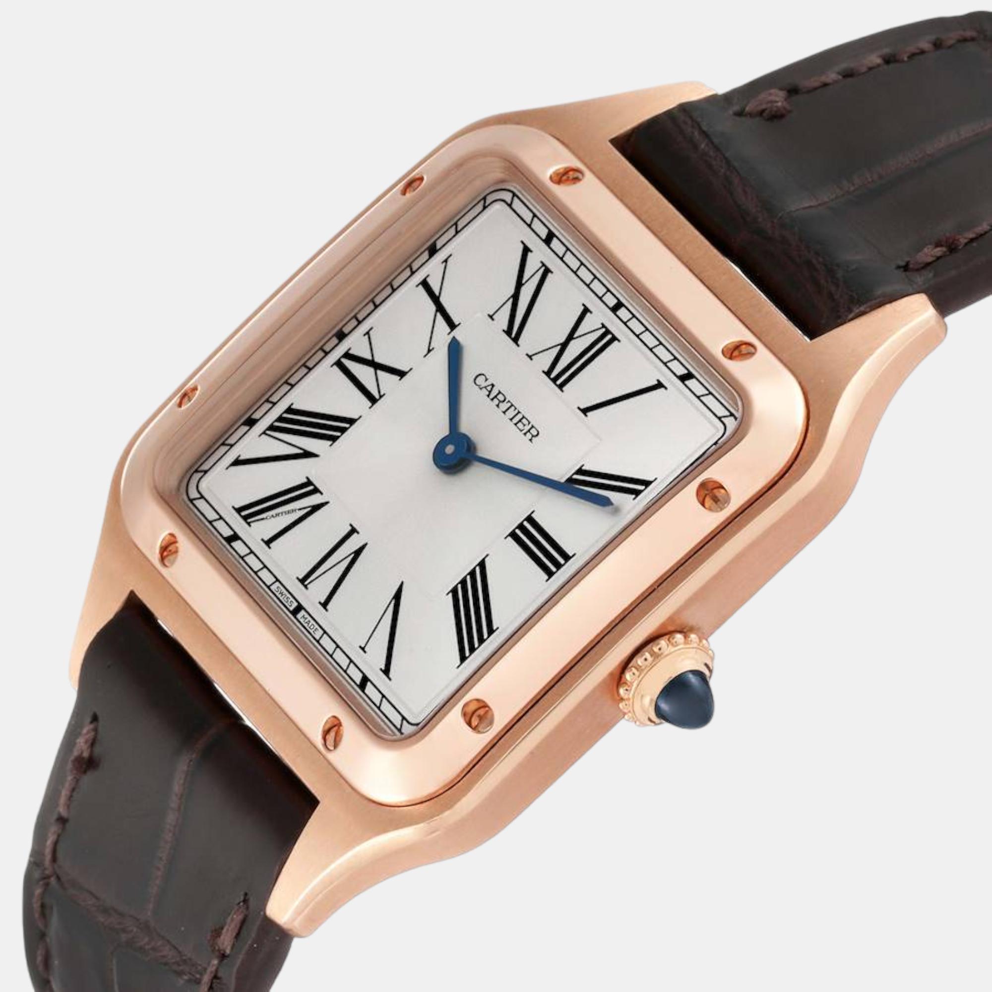 

Cartier Santos Dumont Large Rose Gold Silver Dial Men's Watch WGSA0021
