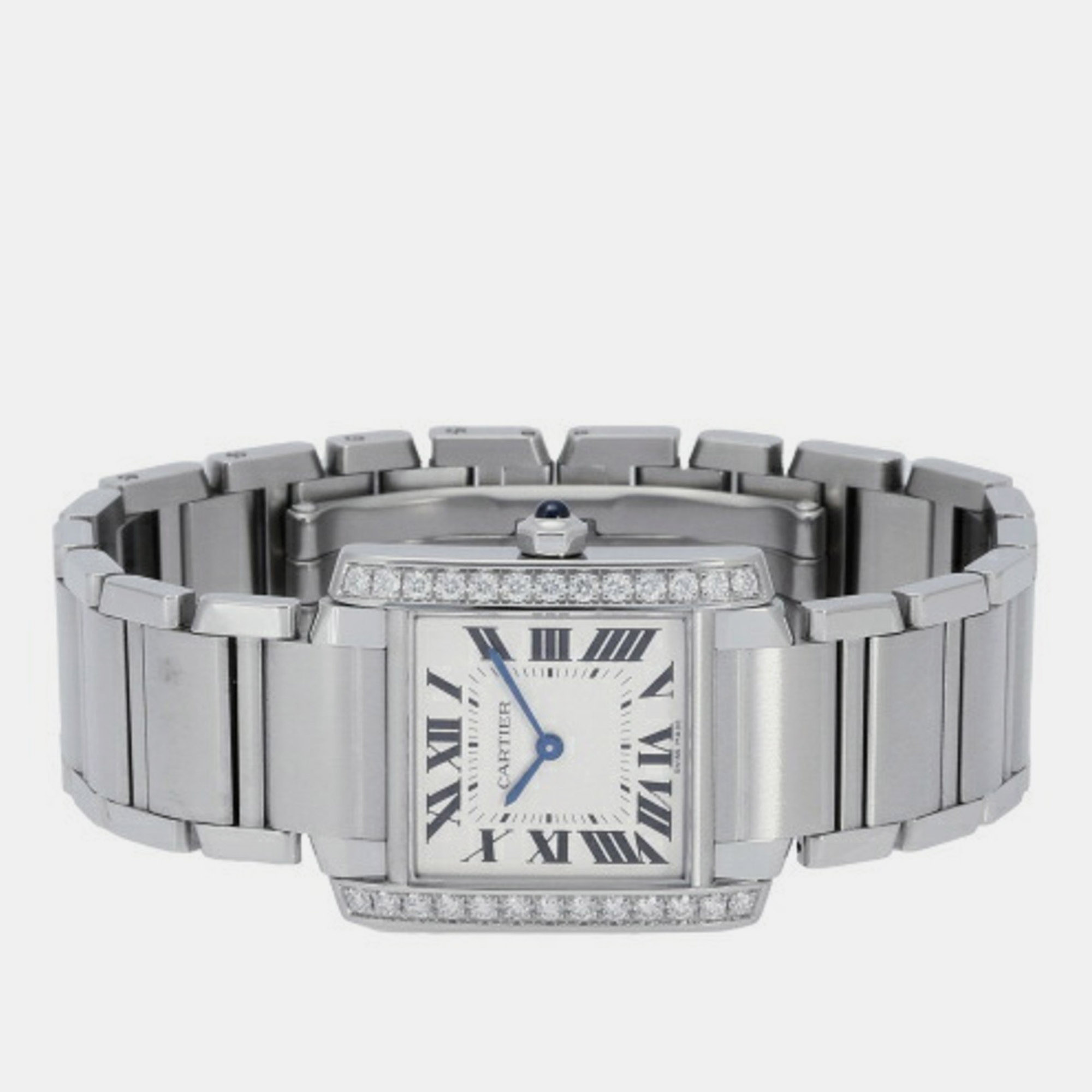 

Cartier Silver Stainless Steel Tank Francaise W4TA0009 Quartz Men's Wristwatch